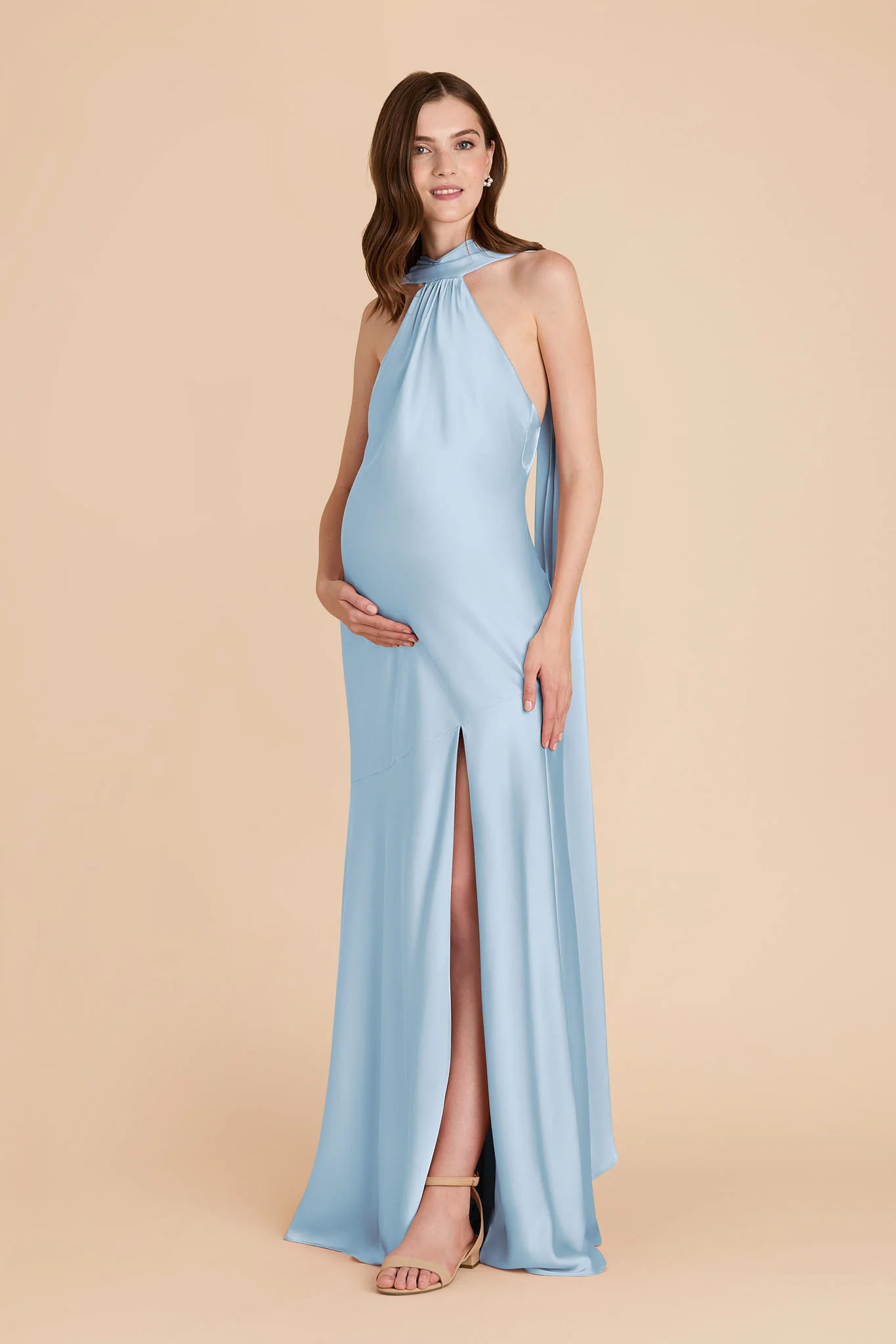 Eileen Matte Satin Dress - Sky Blue - Image 7
