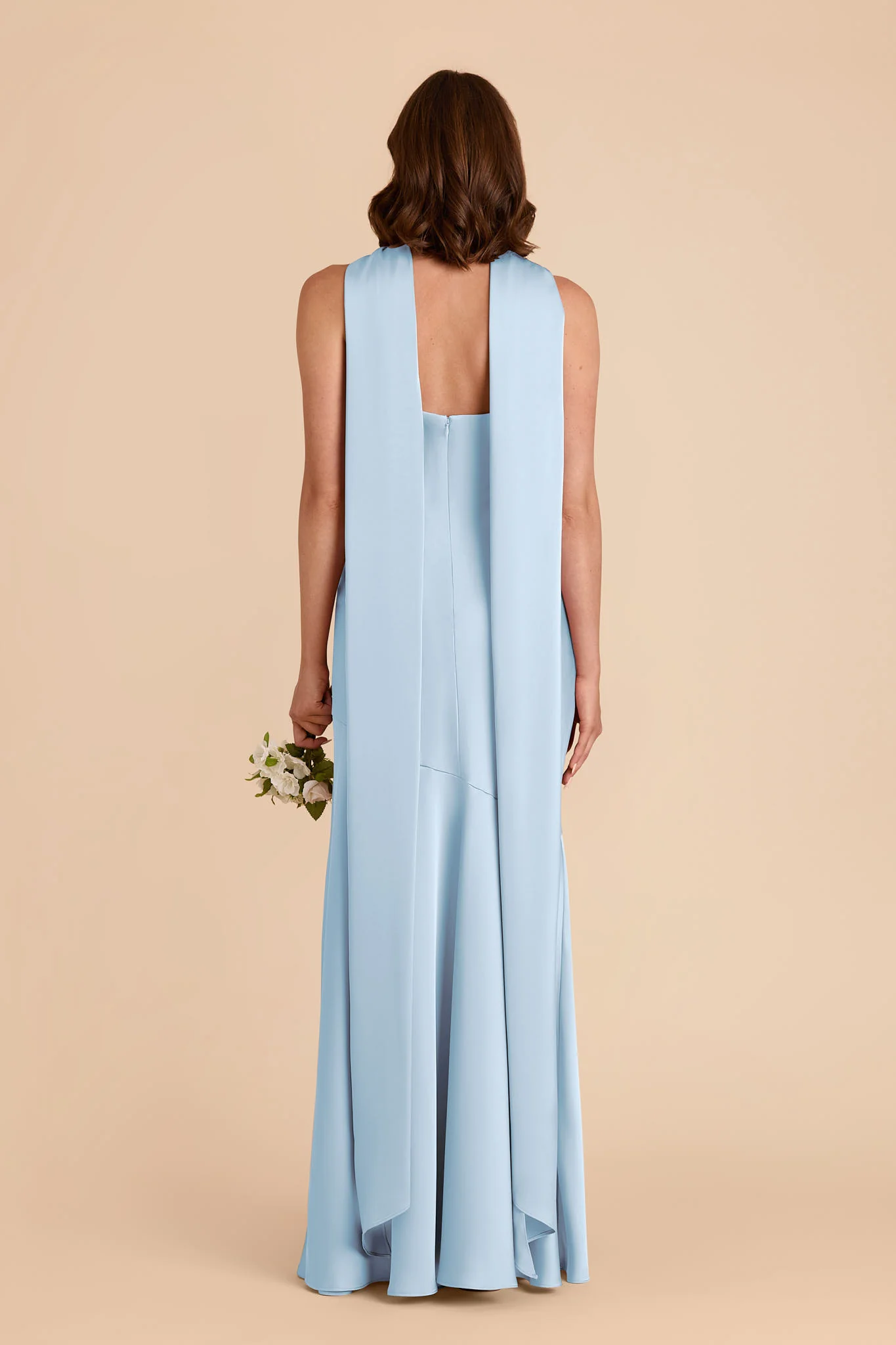 Eileen Matte Satin Dress - Sky Blue - Image 8