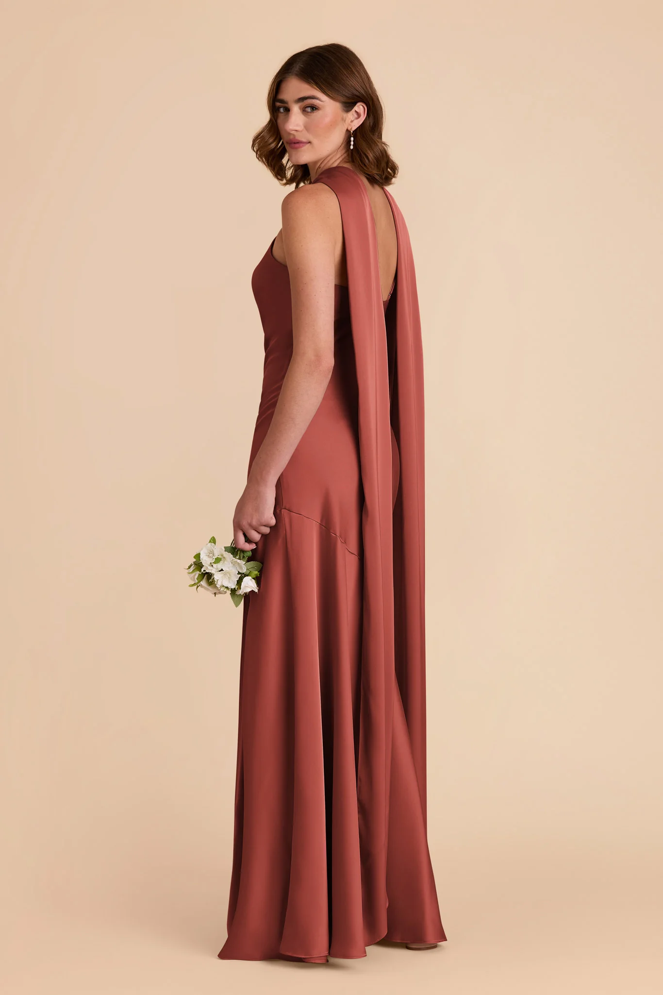 Eileen Matte Satin Dress - Spice - Image 5