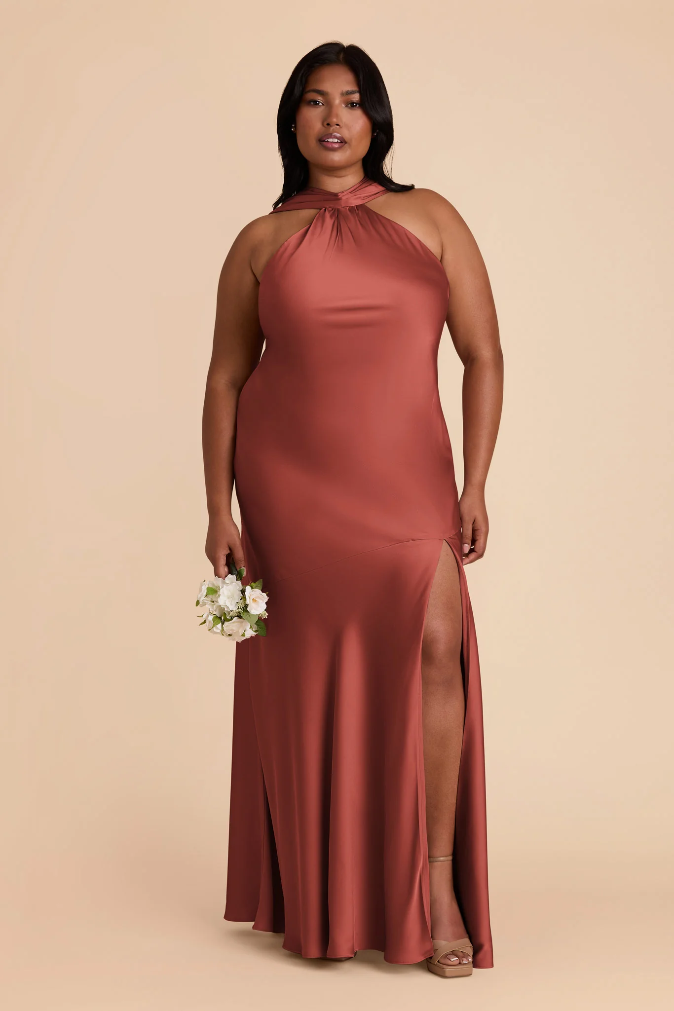Eileen Matte Satin Dress - Spice - Image 7