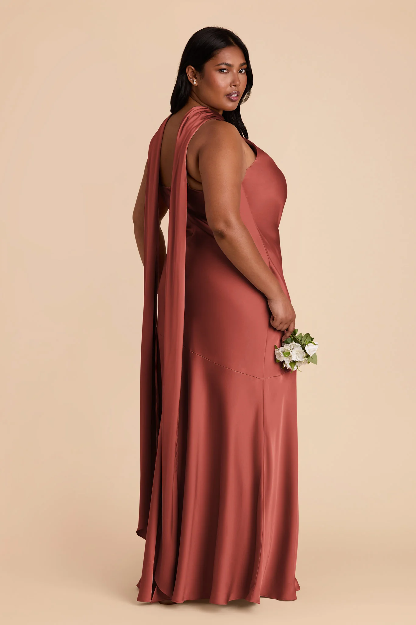 Eileen Matte Satin Dress - Spice - Image 8