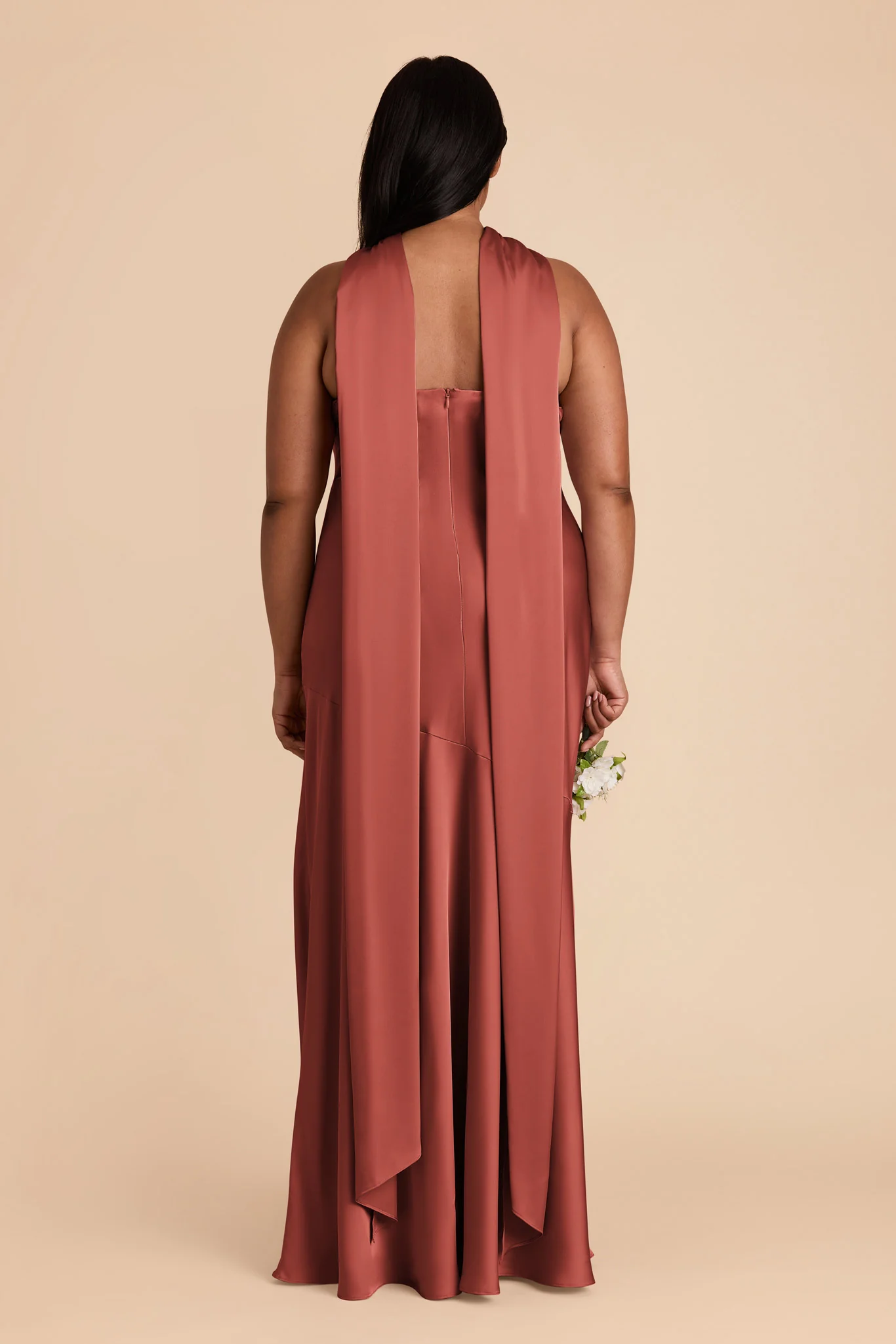 Eileen Matte Satin Dress - Spice - Image 9