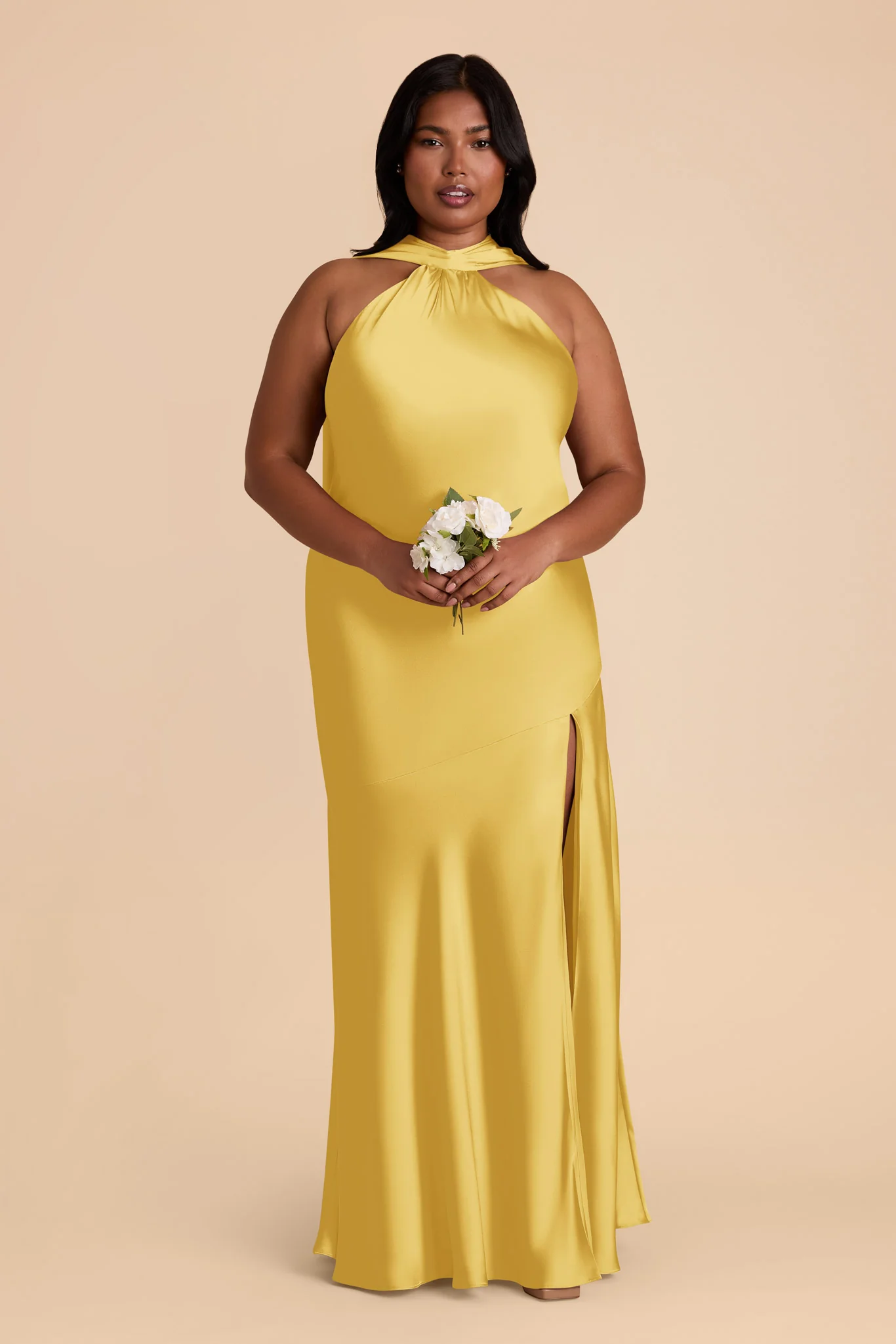 Eileen Matte Satin Dress - Sunflower Yellow - Image 2