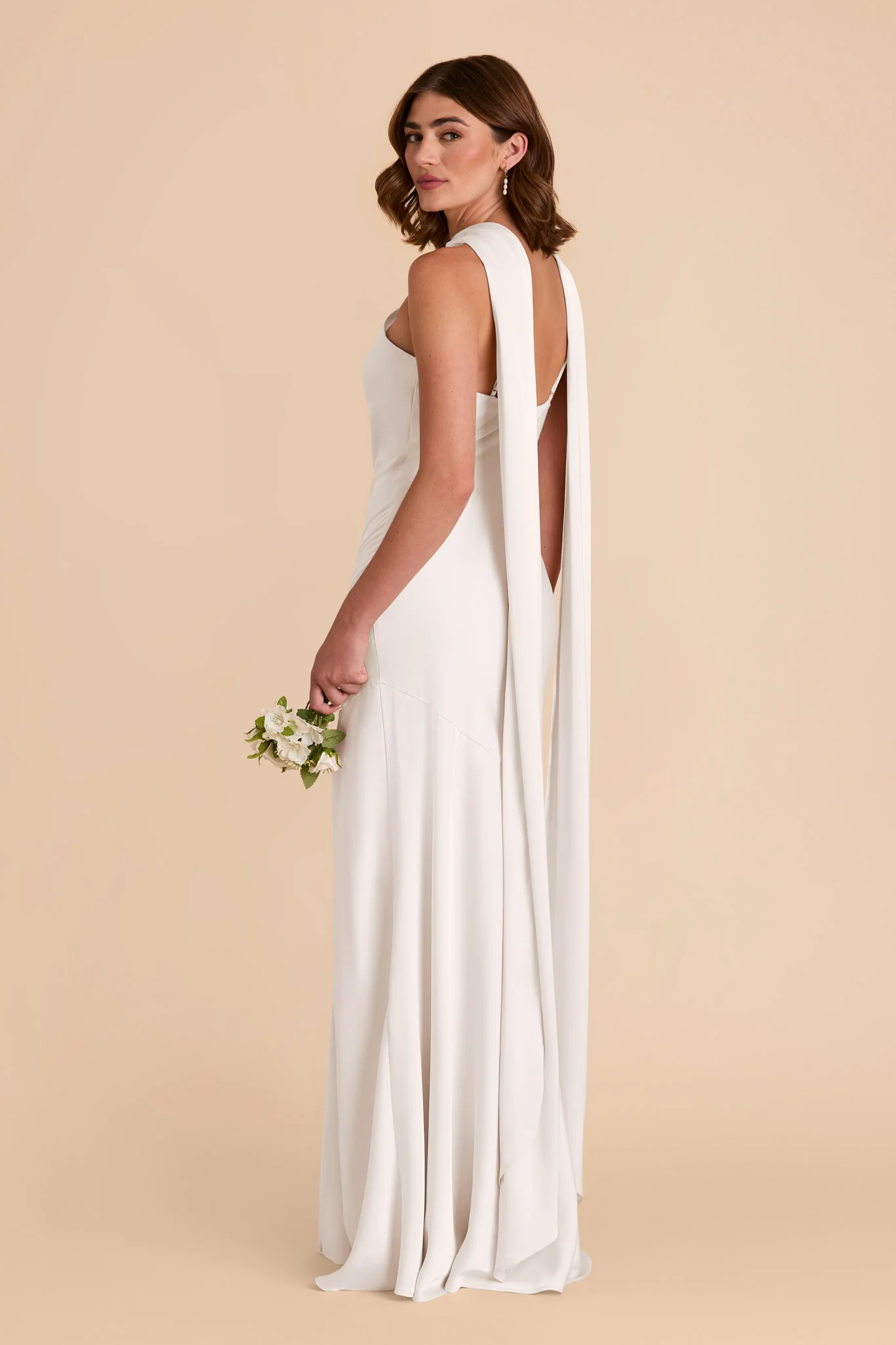 Eileen Matte Satin Dress - White - Image 5