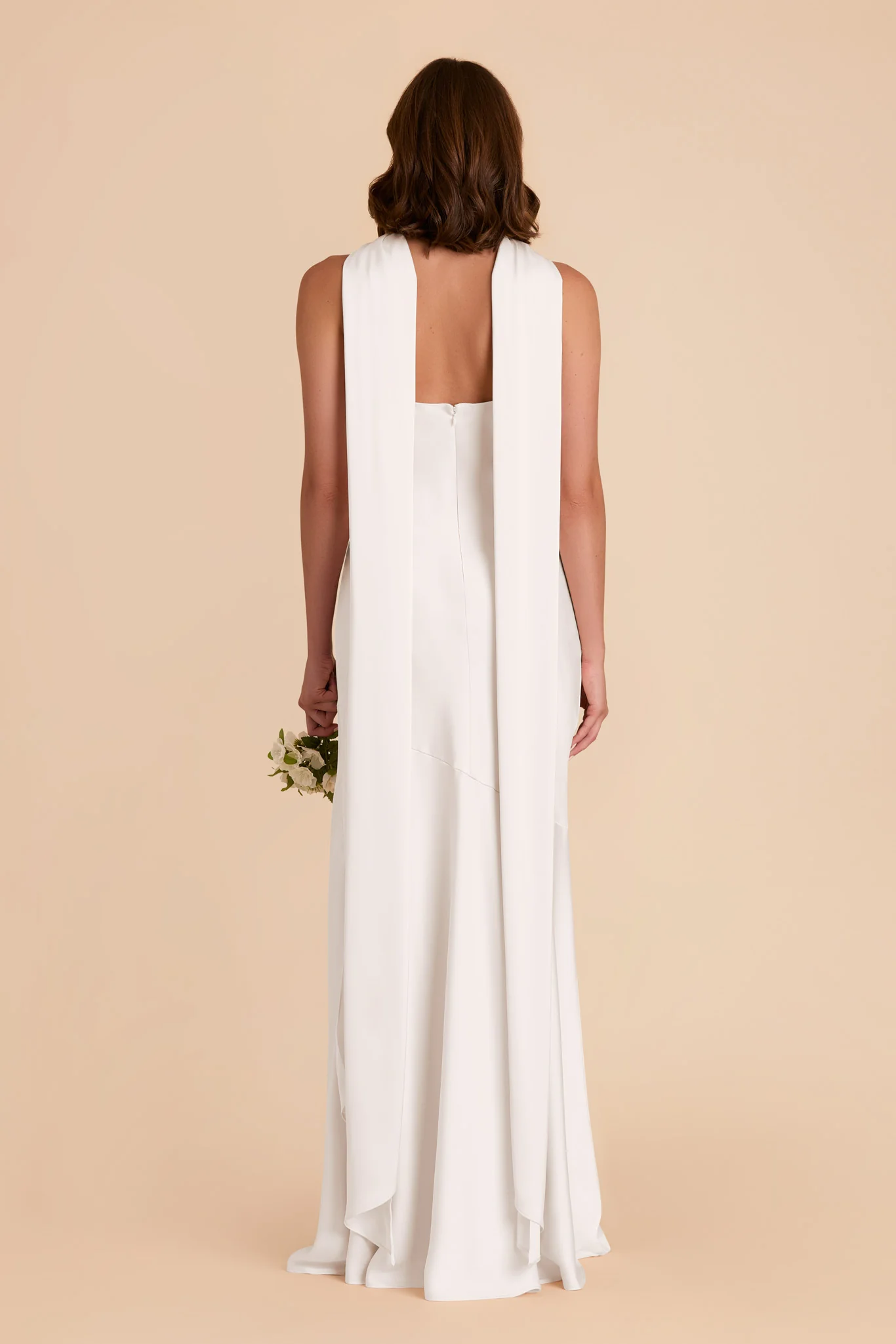 Eileen Matte Satin Dress - White - Image 6