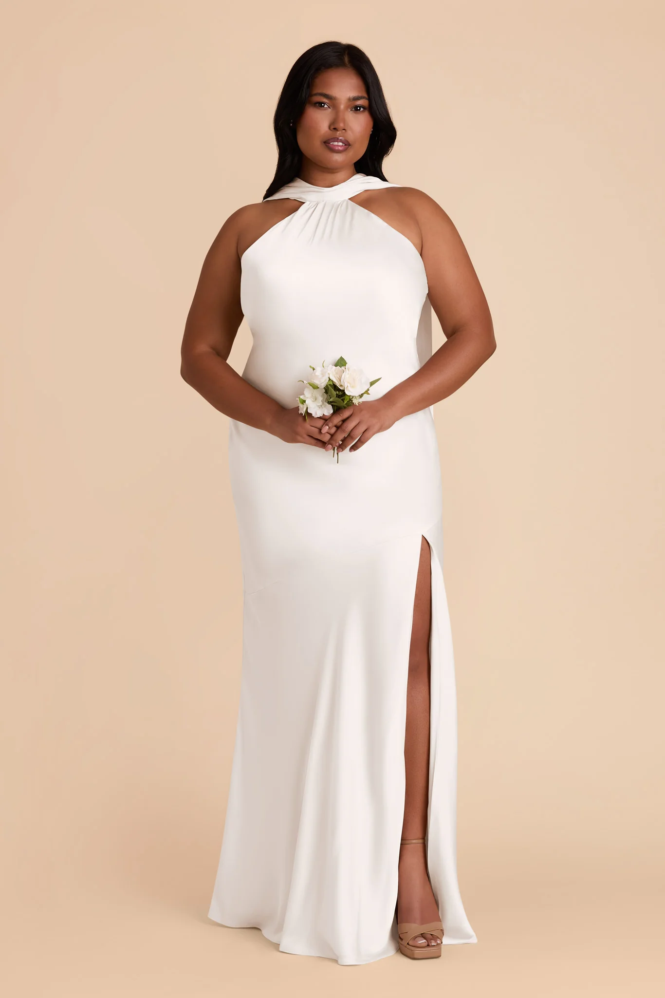 Eileen Matte Satin Dress - White - Image 7