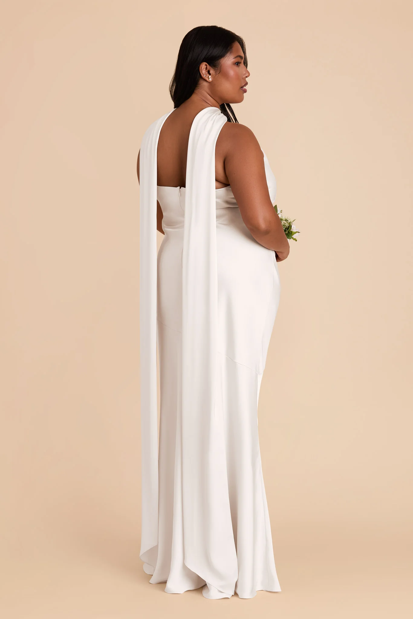 Eileen Matte Satin Dress - White - Image 9