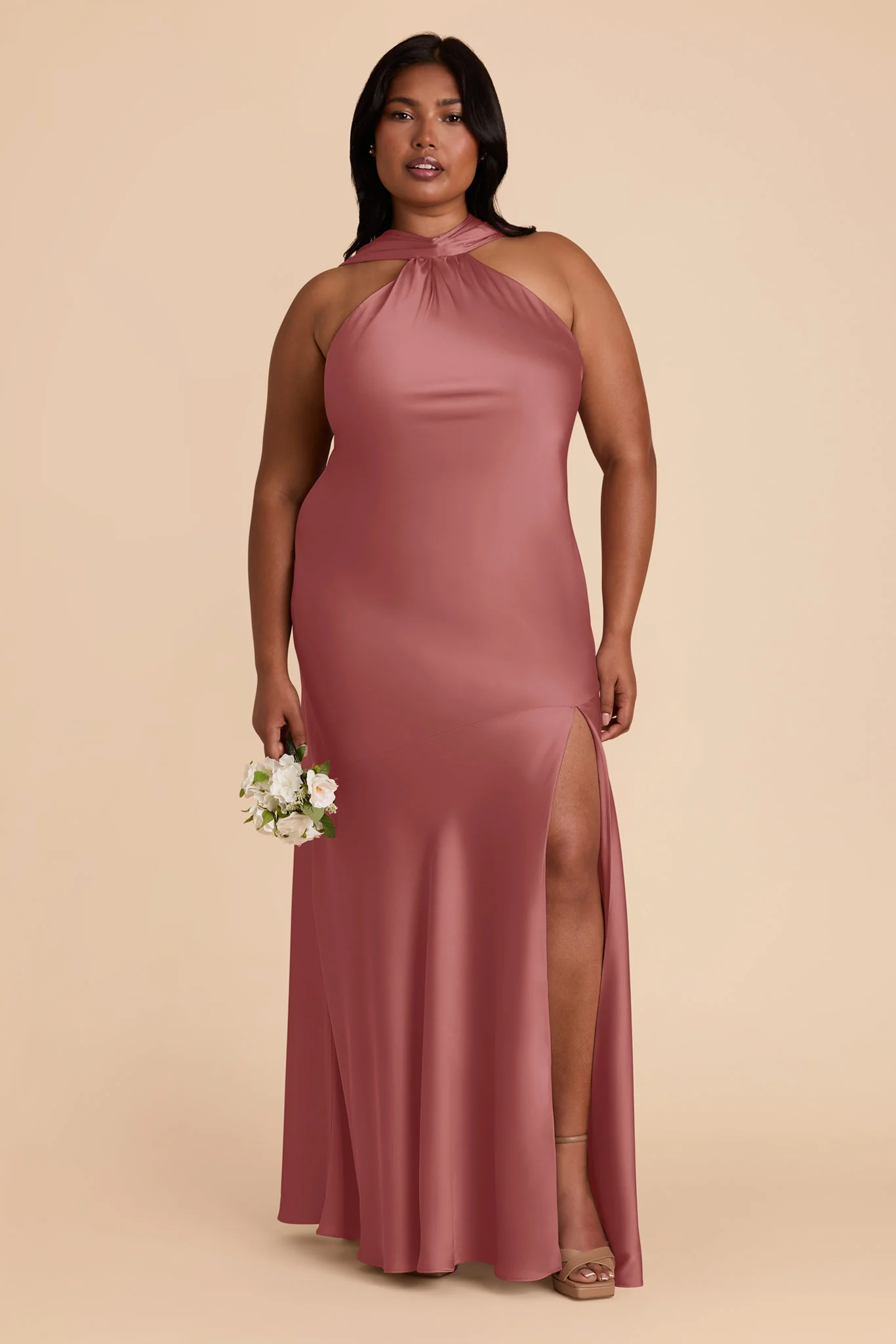 Eileen Matte Satin Dress - Wild Rose - Image 3