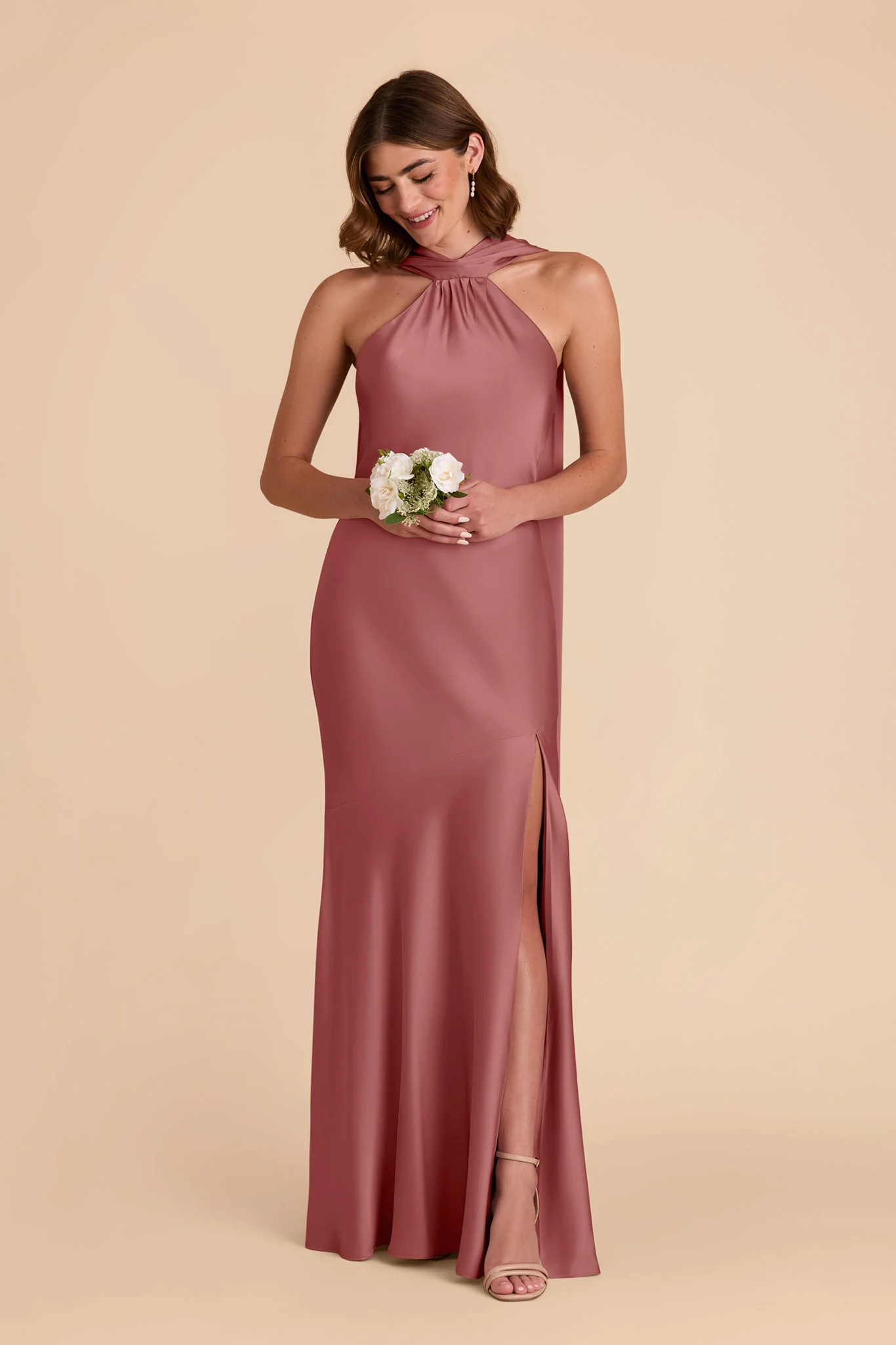 Eileen Matte Satin Dress - Wild Rose - Image 4