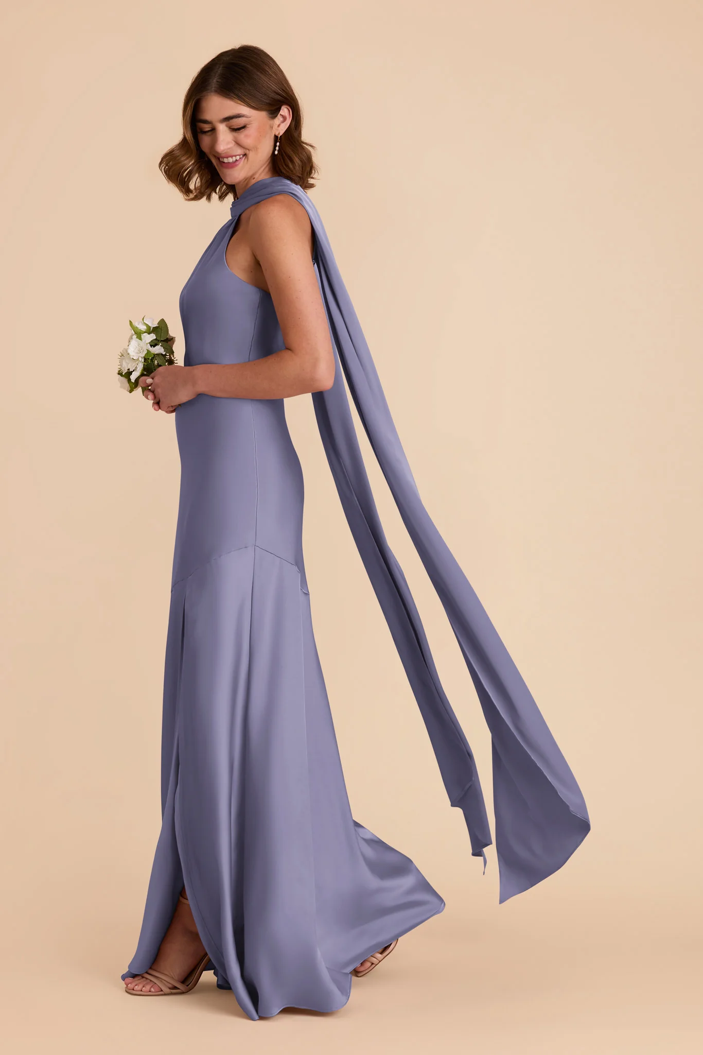 Eileen Matte Satin Dress - Wisteria - Image 3