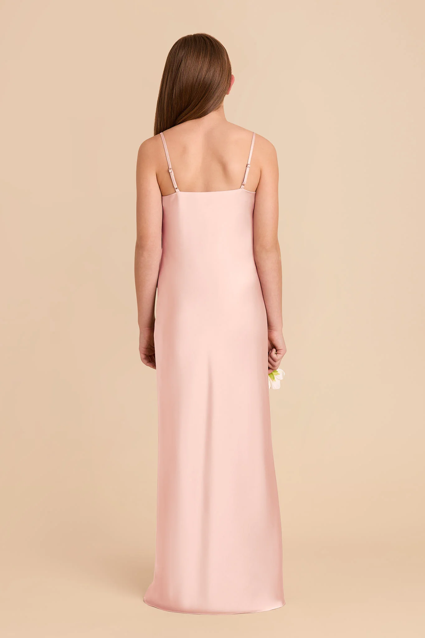 Elisa Junior Matte Satin Dress - Blush Pink - Image 3