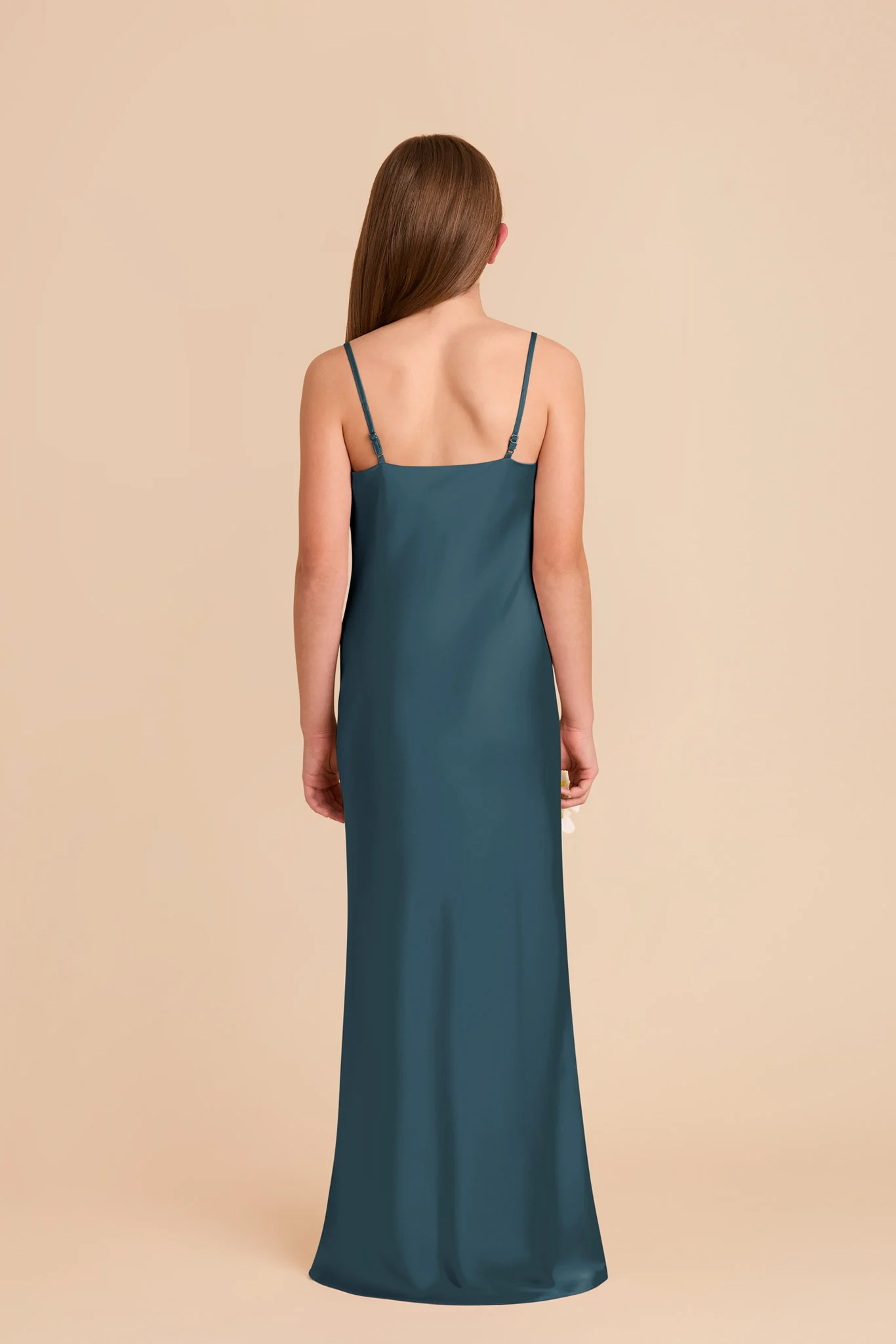 Elisa Junior Matte Satin Dress - Dark Teal - Image 4