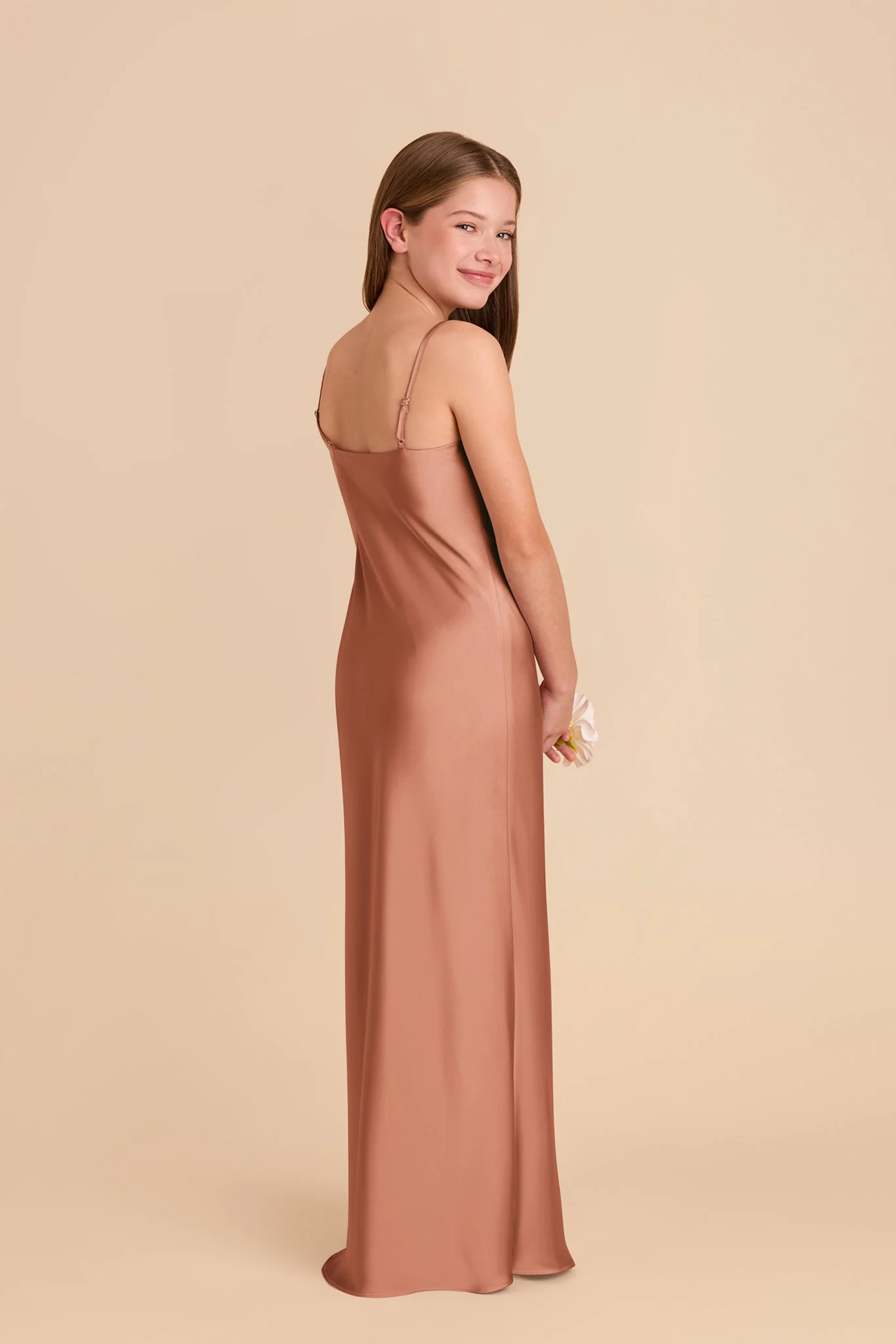 Elisa Junior Matte Satin Dress - Desert Rose - Image 3