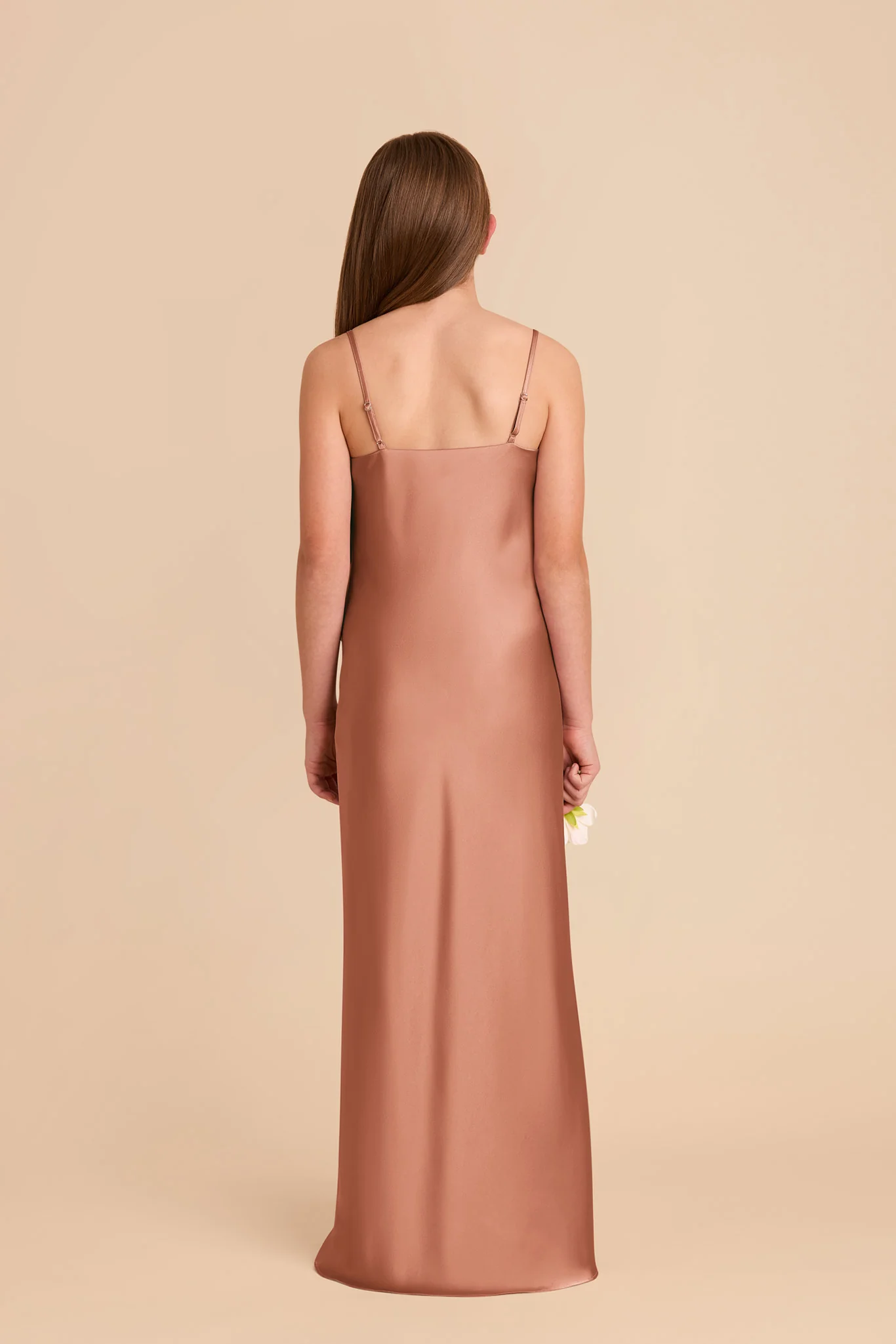 Elisa Junior Matte Satin Dress - Desert Rose - Image 4