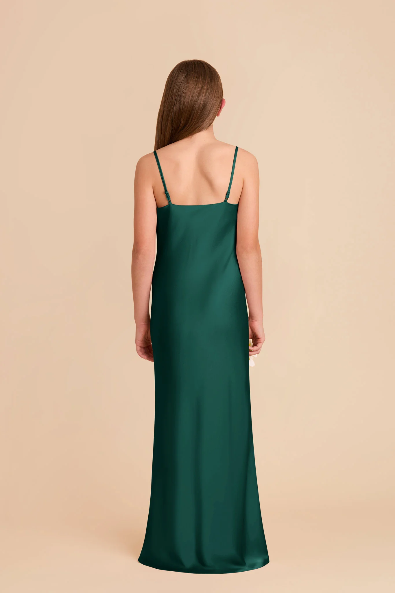 Elisa Junior Matte Satin Dress - Emerald - Image 4