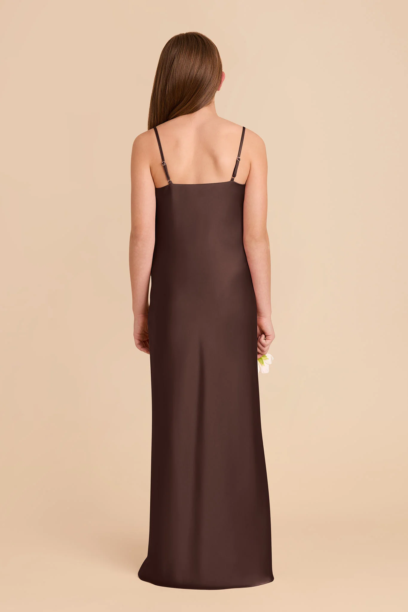 Elisa Junior Matte Satin Dress - Espresso - Image 4