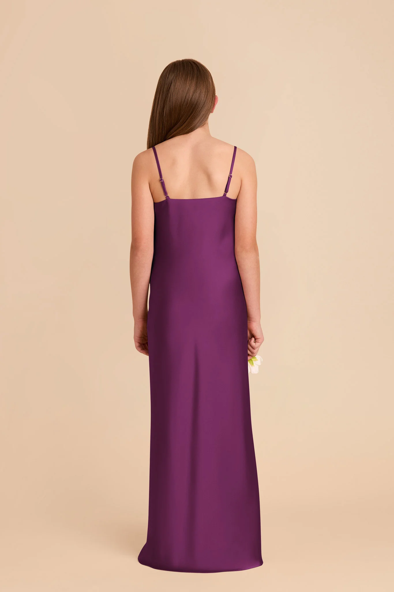 Elisa Junior Matte Satin Dress - Fig - Image 4