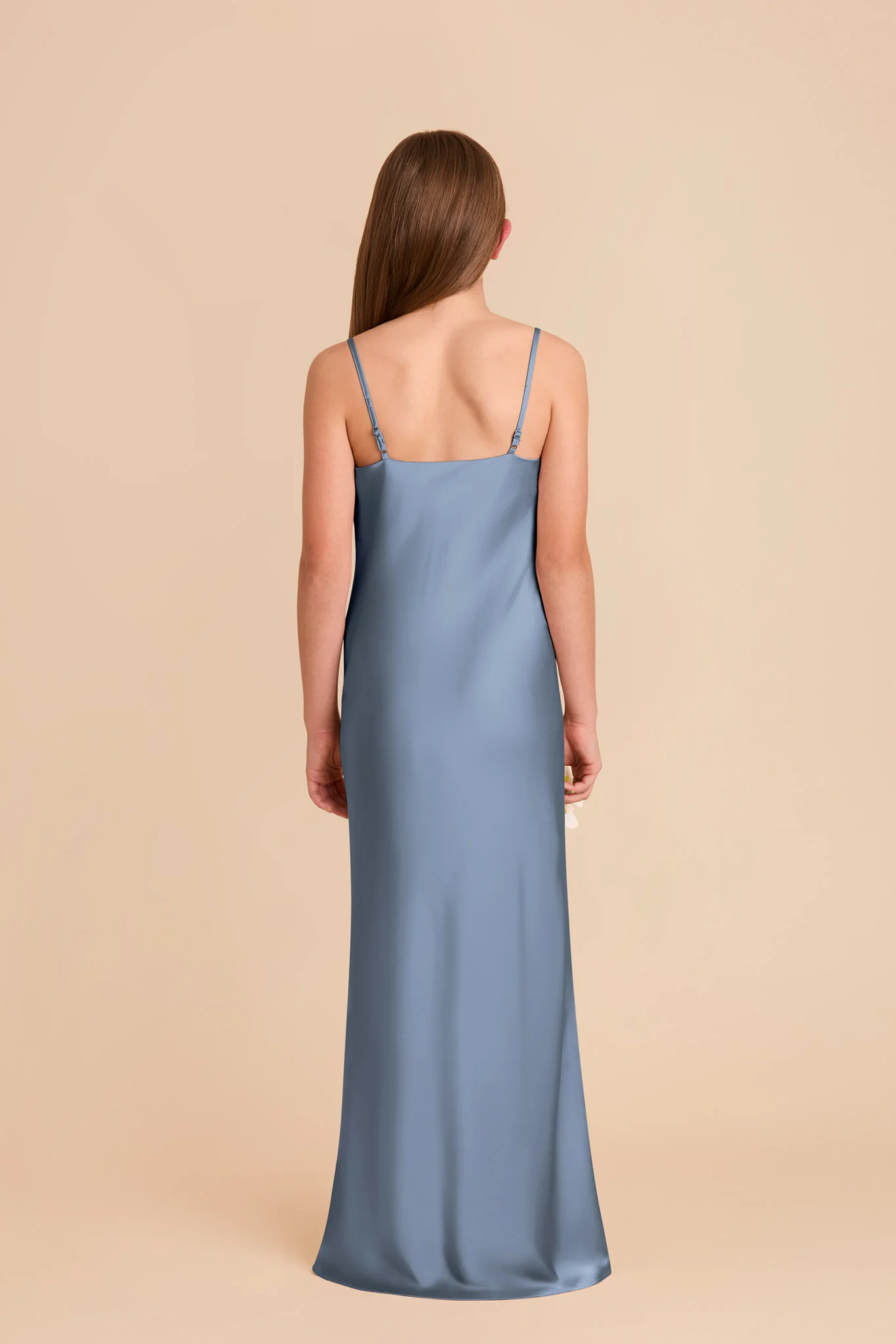 Elisa Junior Matte Satin Dress - French Blue - Image 4