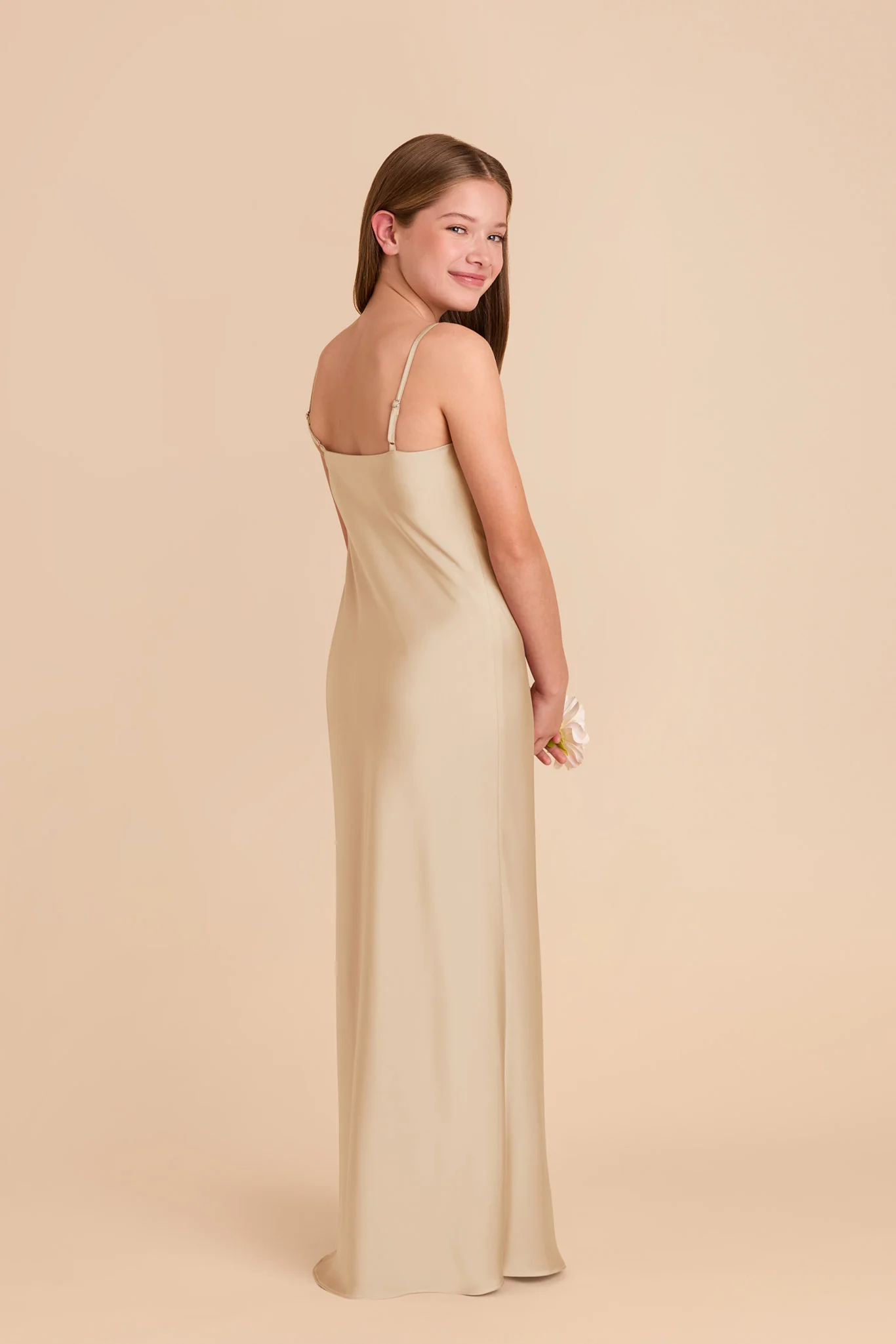 Elisa Junior Matte Satin Dress - Gold - Image 3