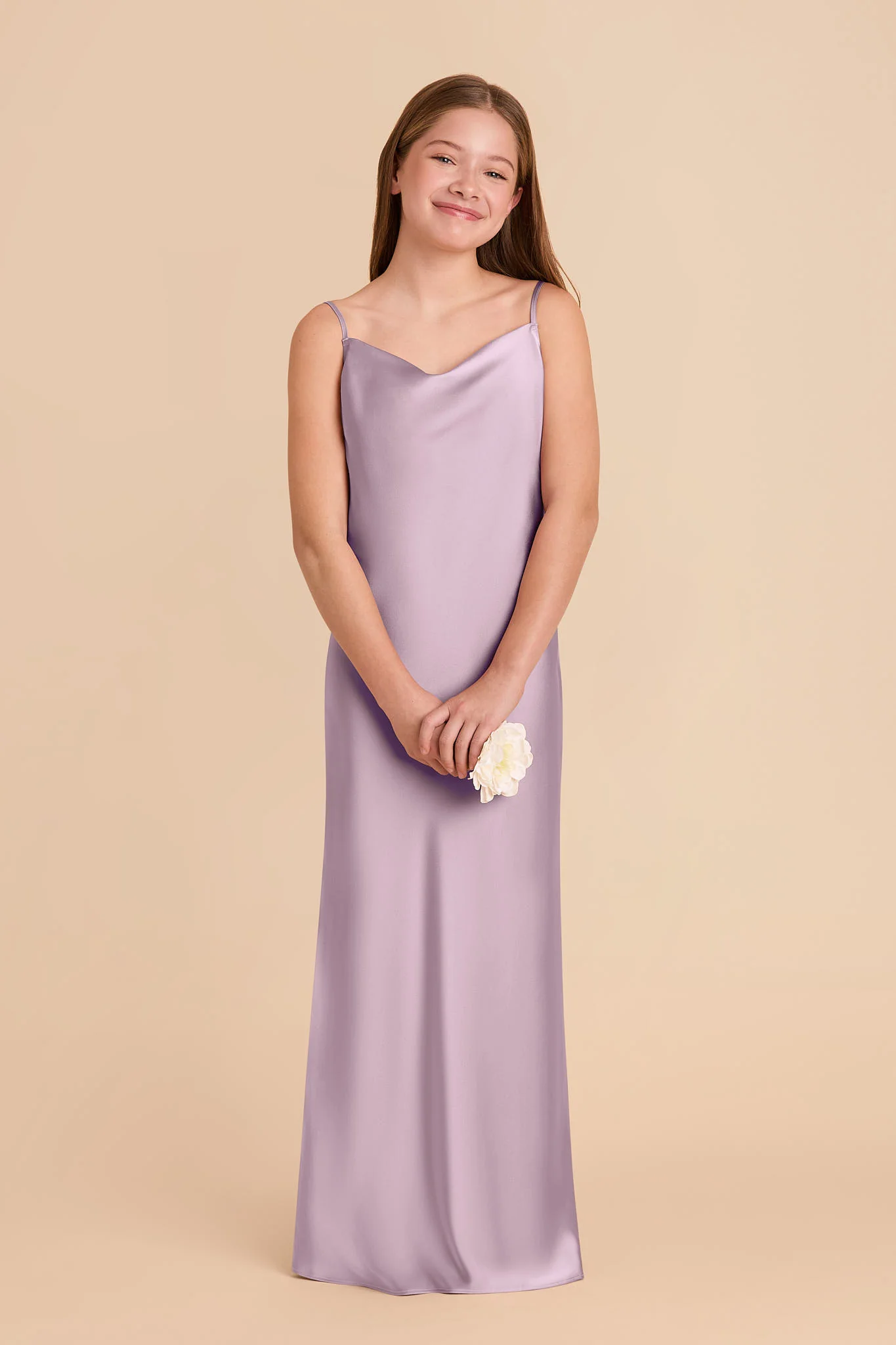 Elisa Junior Matte Satin Dress - Lavender