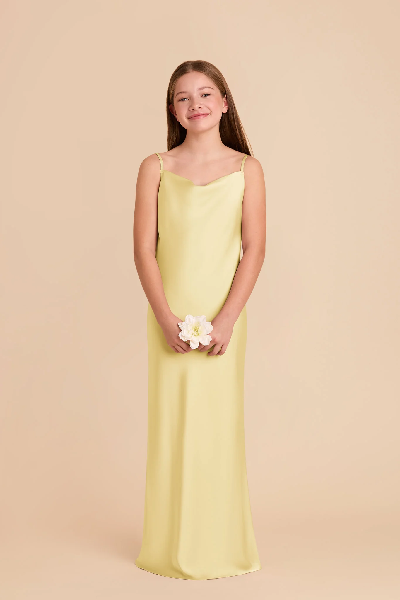 Elisa Junior Matte Satin Dress - Lemon Sorbet - Image 2
