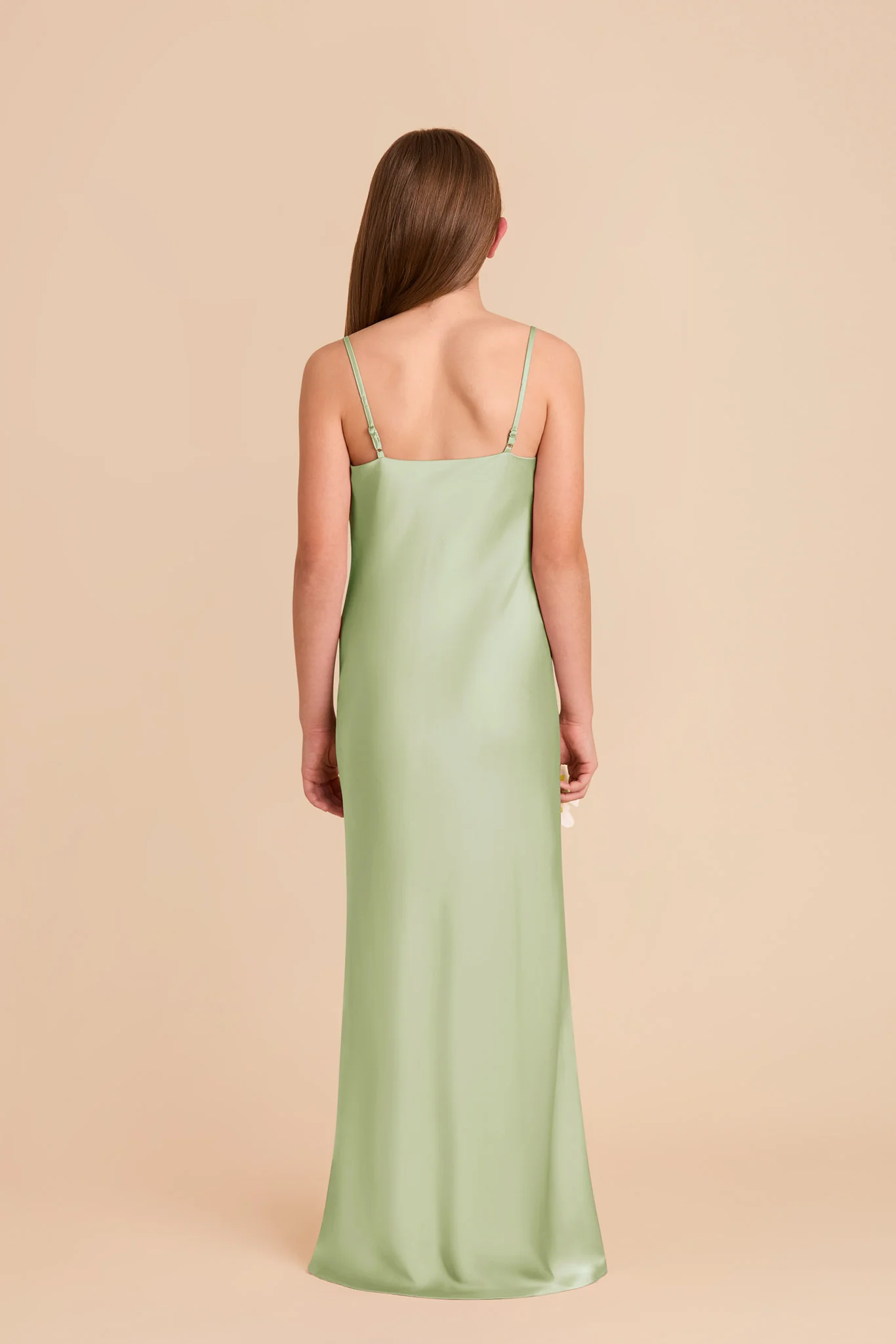 Elisa Junior Matte Satin Dress - Pale Pistachio - Image 4