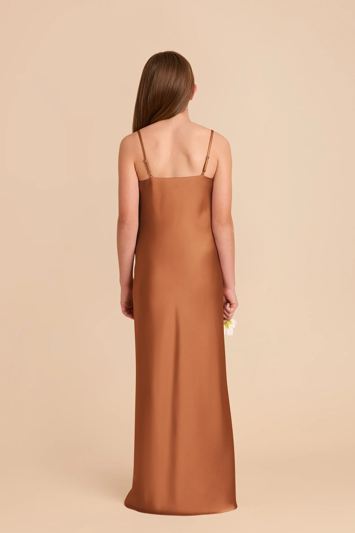 Elisa Junior Matte Satin Dress - Rust - Image 4