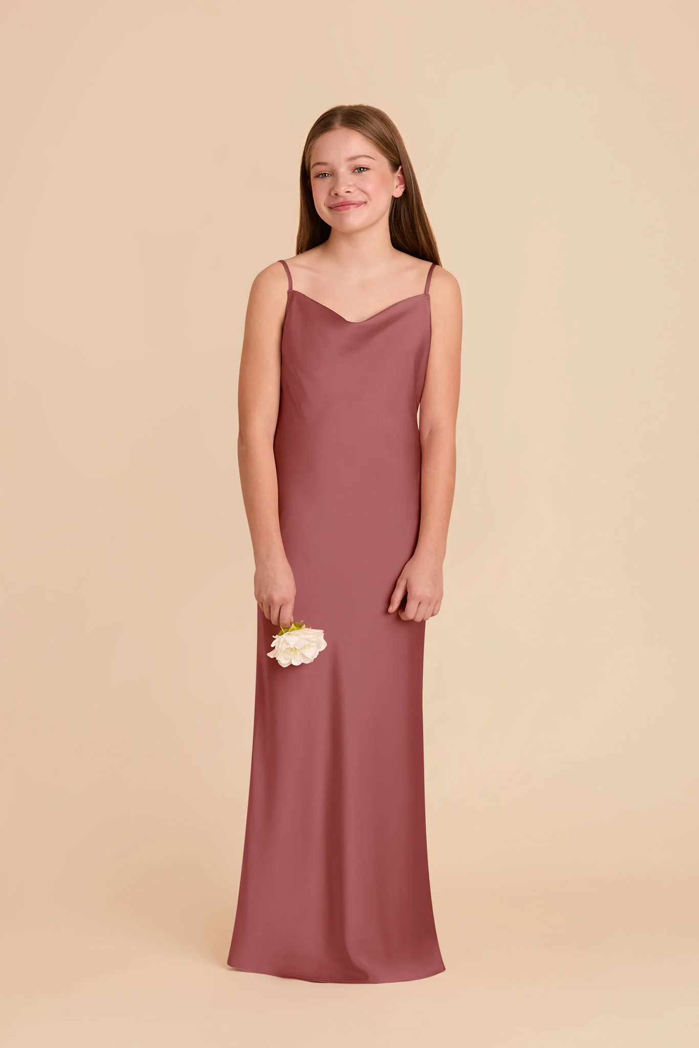 Elisa Junior Matte Satin Dress - Wild Rose - Image 2