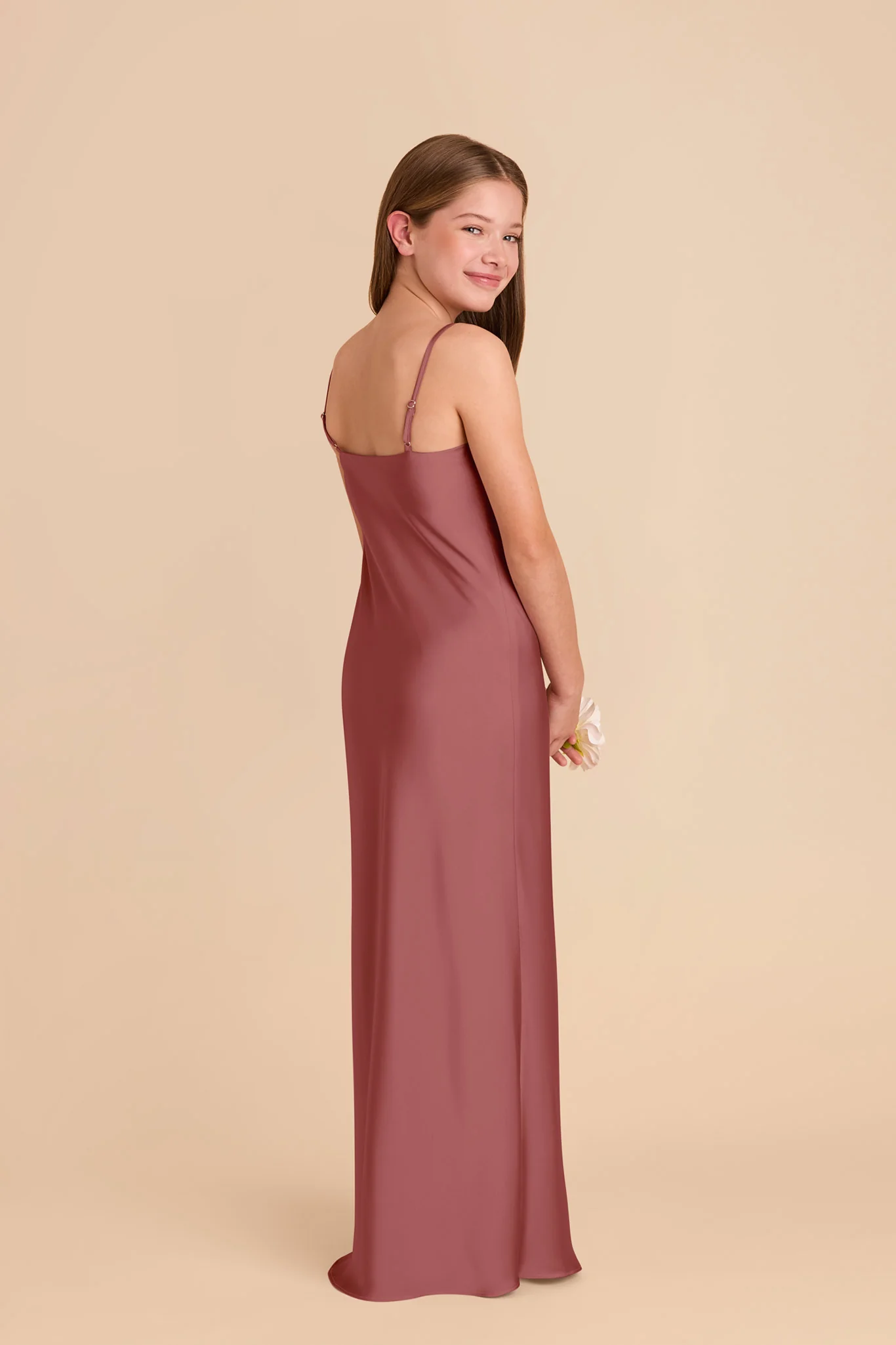 Elisa Junior Matte Satin Dress - Wild Rose - Image 3