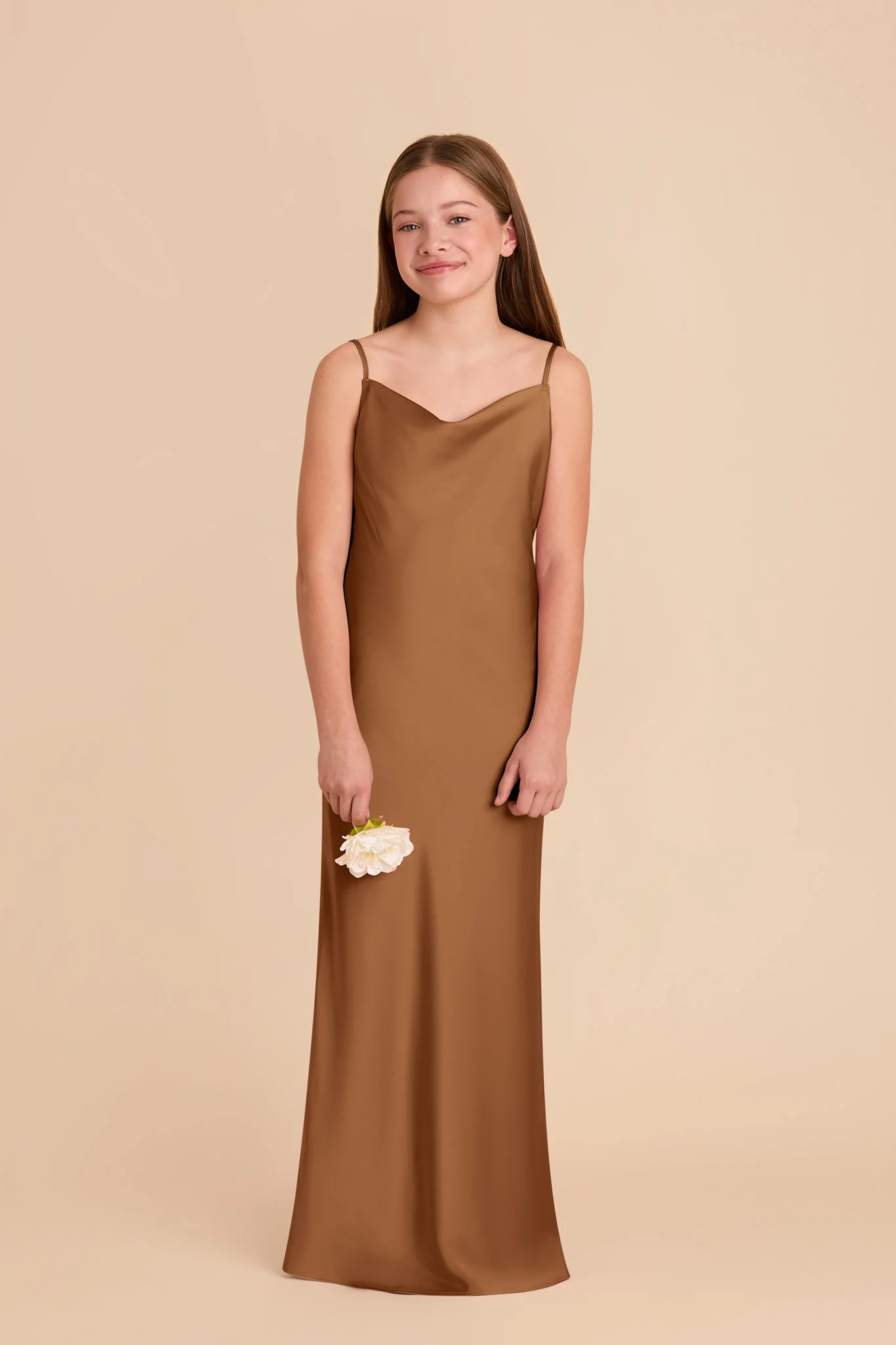 Elisa Matte Satin Junior Dress - Copper - Image 2