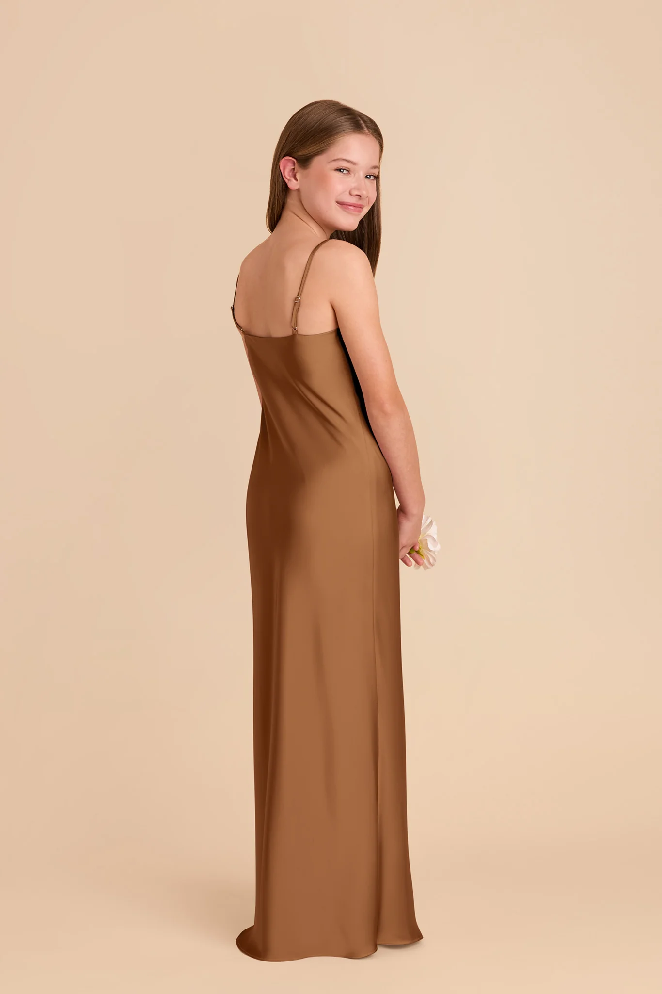 Elisa Matte Satin Junior Dress - Copper - Image 3