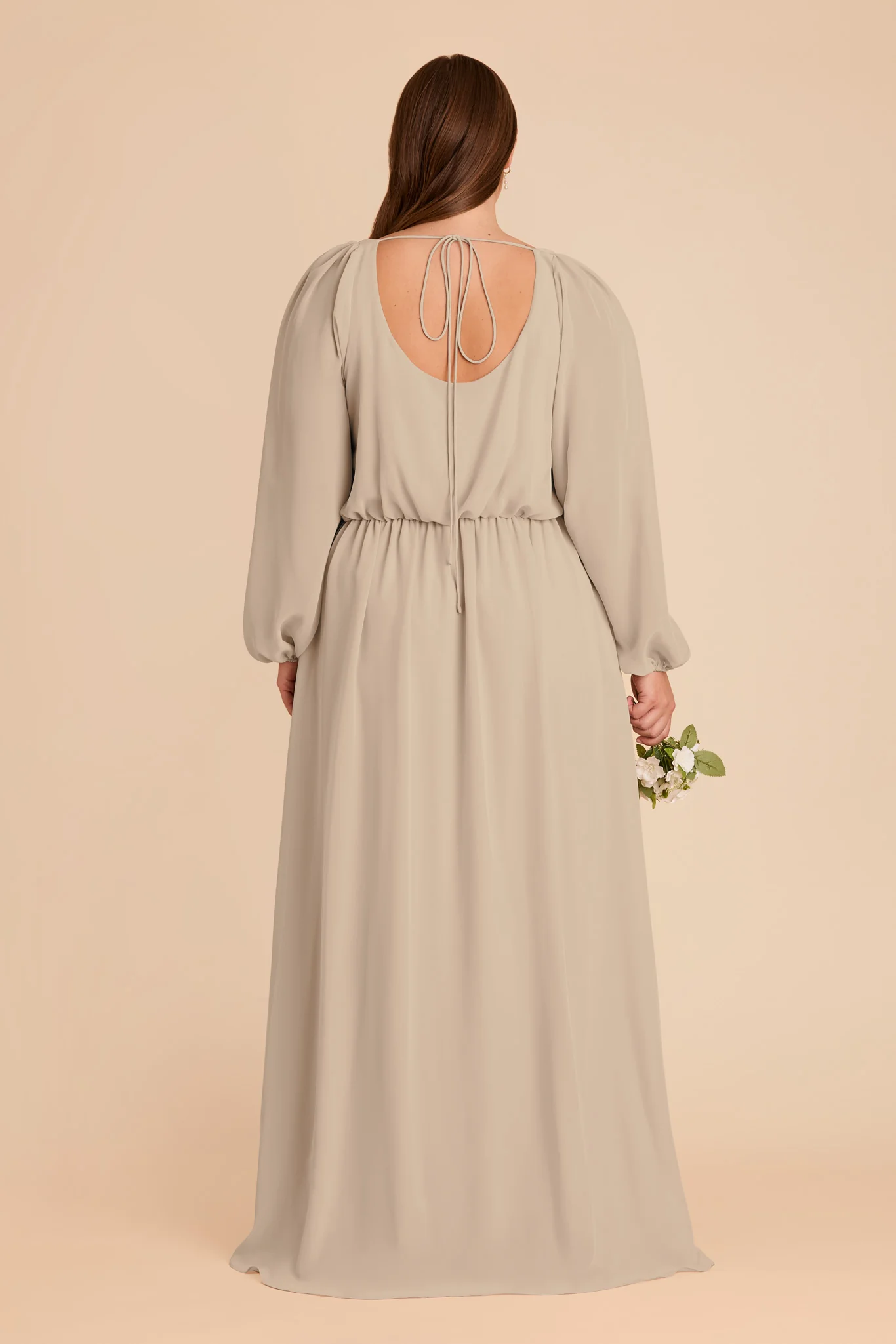 Eloise Chiffon Dress - Almond - Image 11