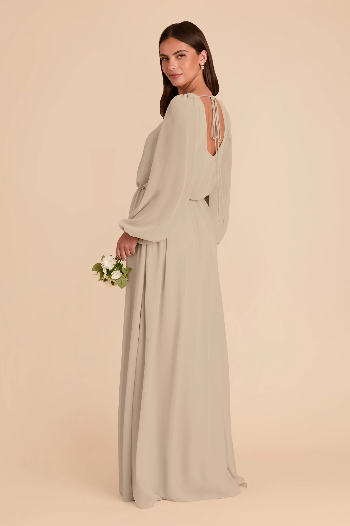 Eloise Chiffon Dress - Almond - Image 5