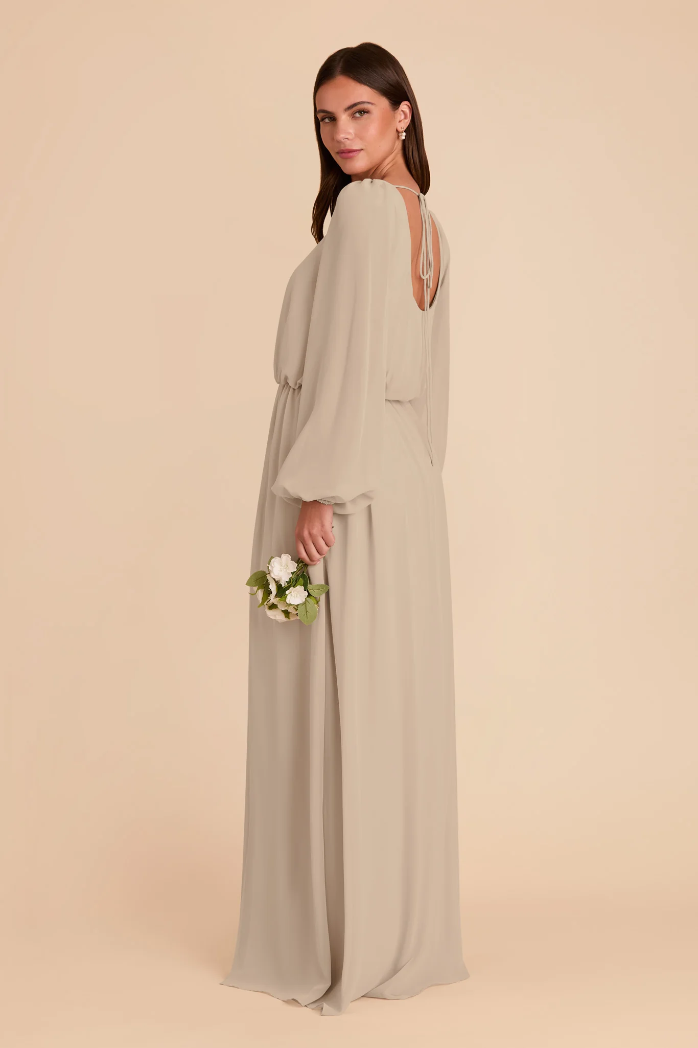 Eloise Chiffon Dress - Almond - Image 6