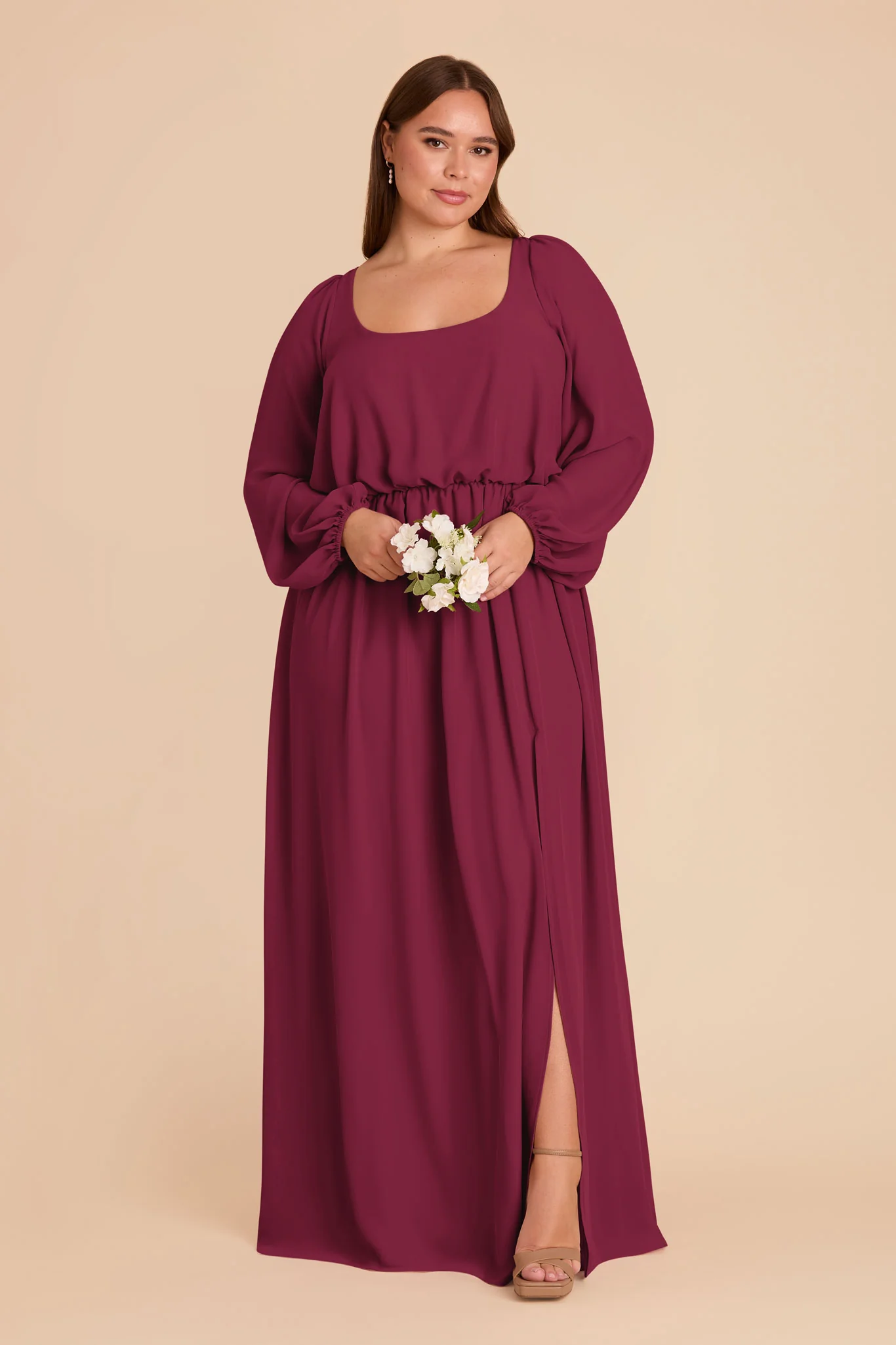 Eloise Chiffon Dress - Berry - Image 2