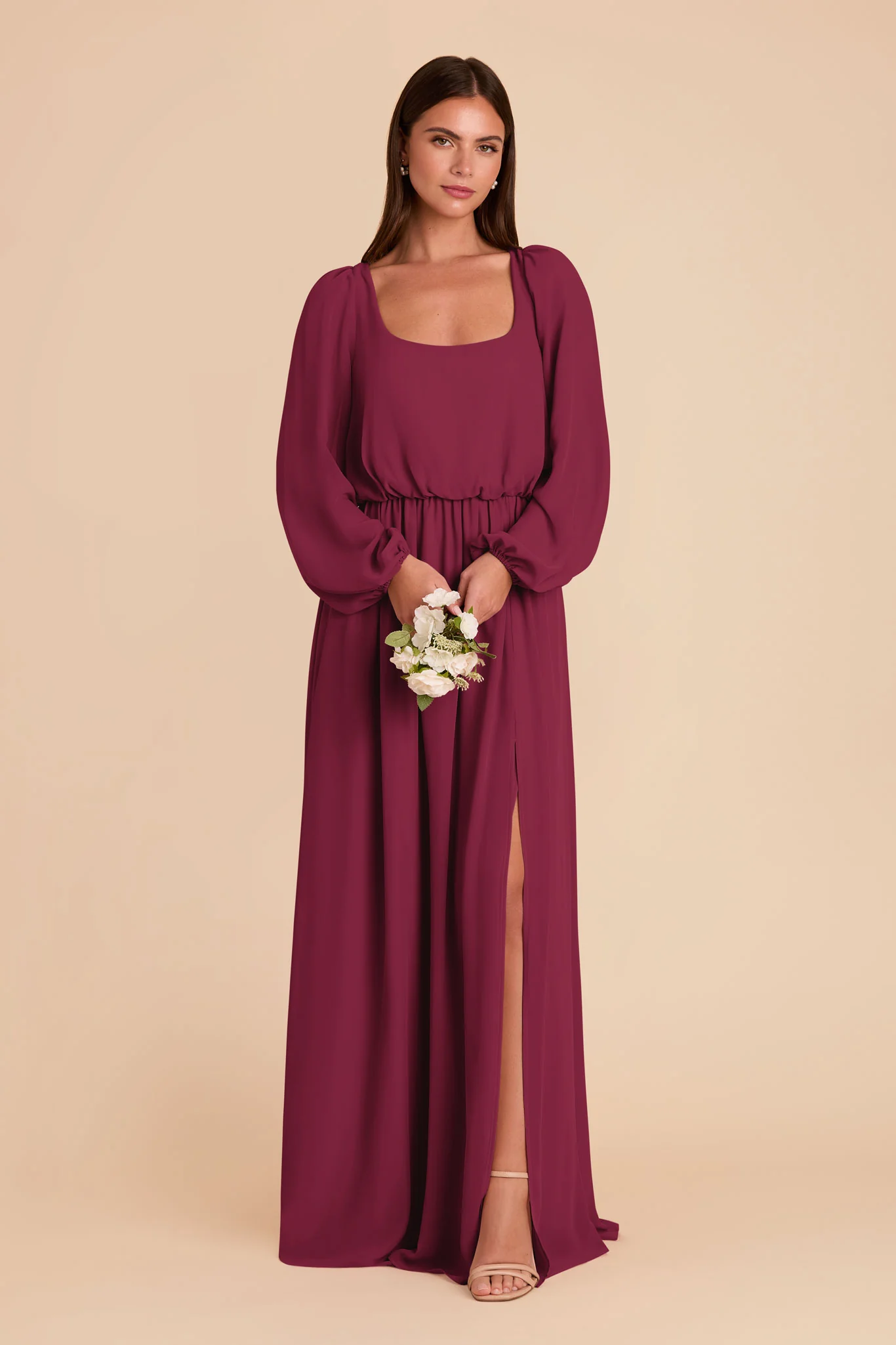 Eloise Chiffon Dress - Berry - Image 3