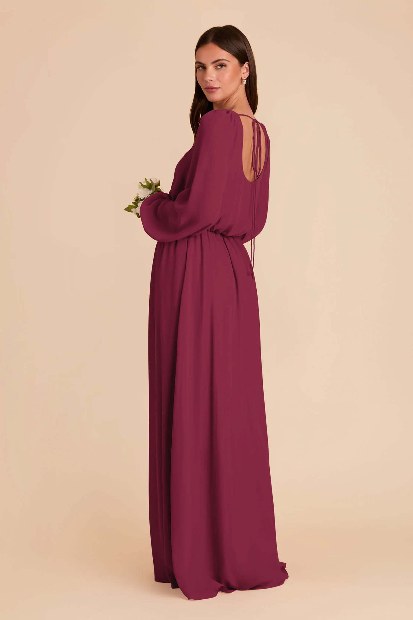 Eloise Chiffon Dress - Berry - Image 4