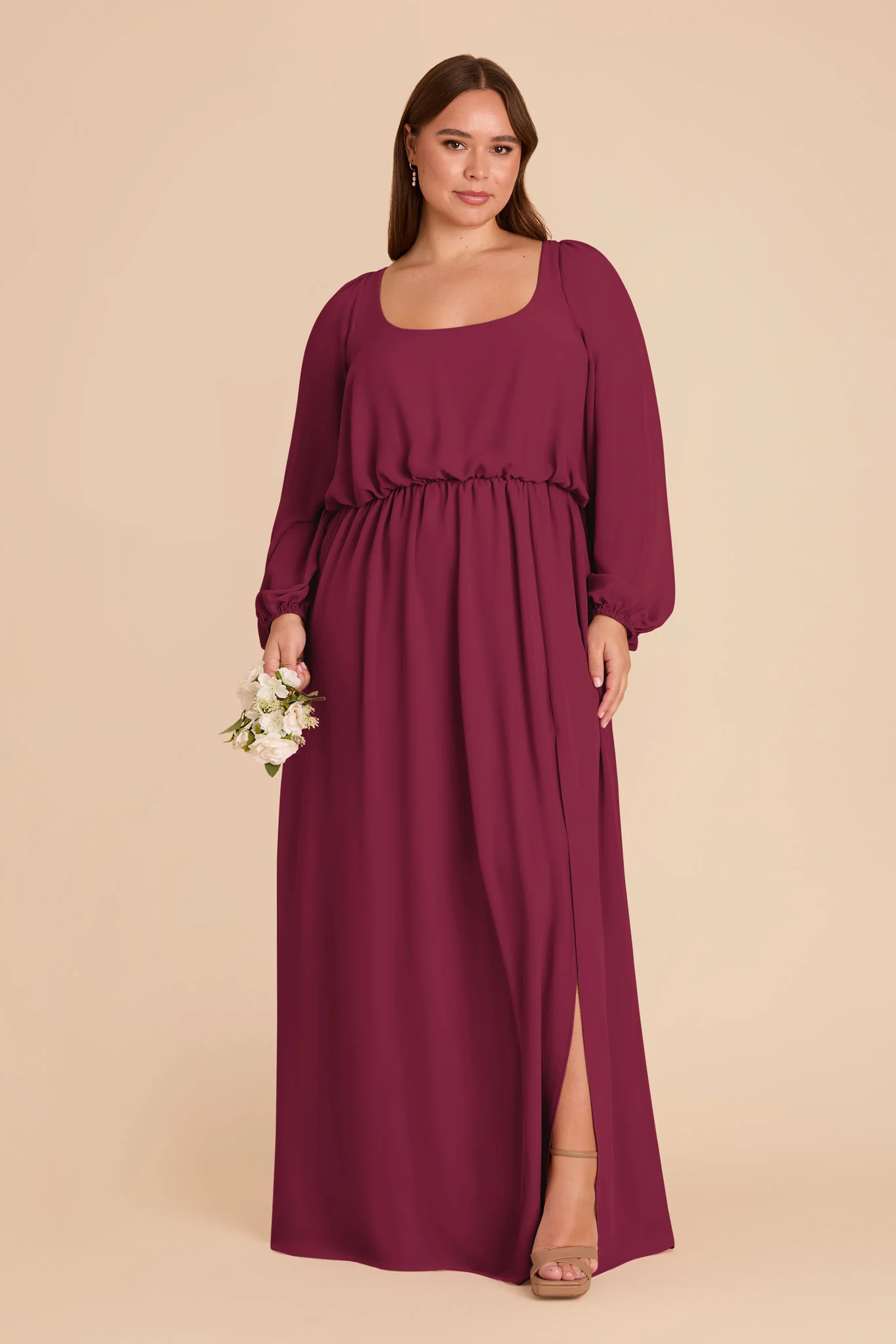 Eloise Chiffon Dress - Berry - Image 6