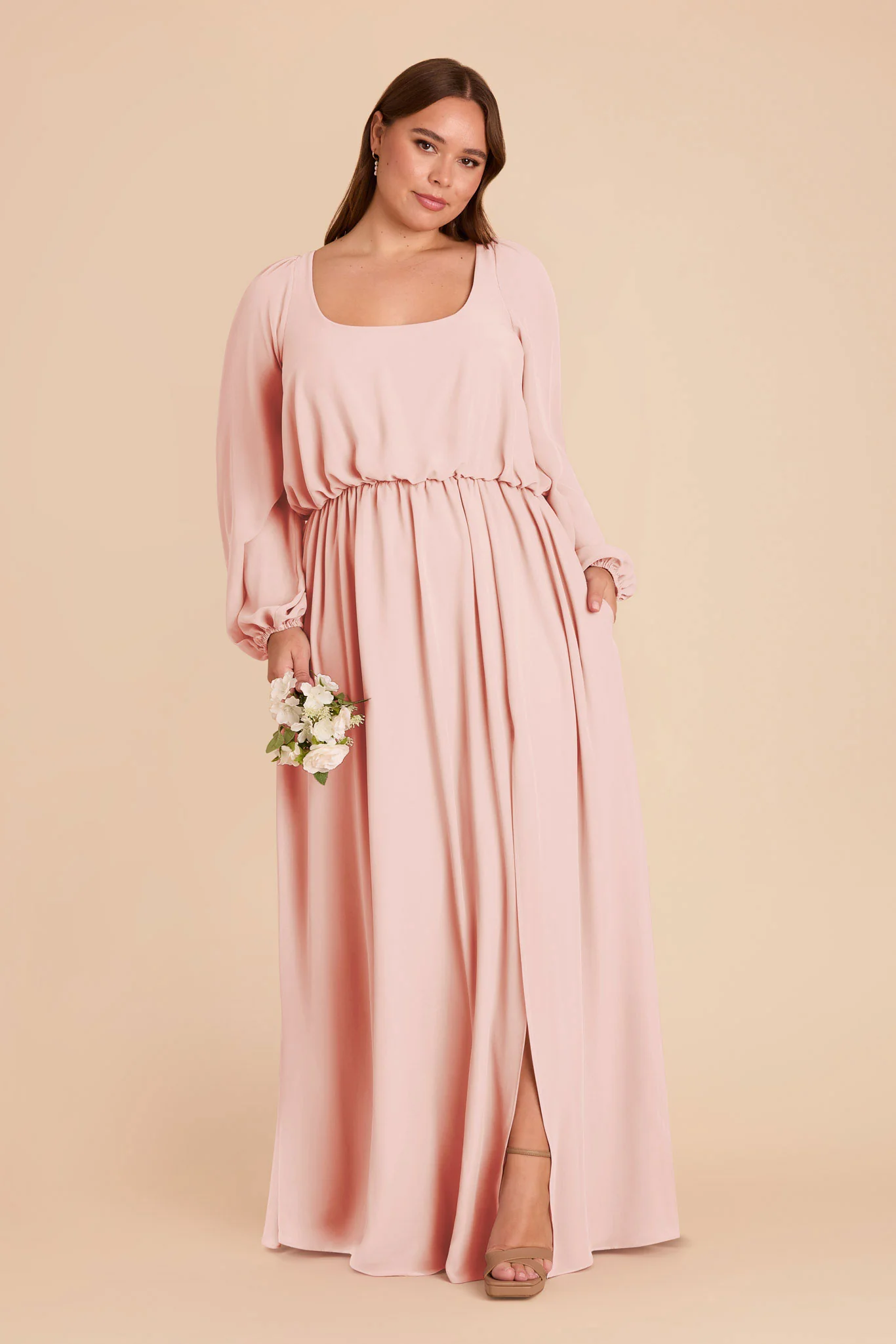 Eloise Chiffon Dress - Blush Pink - Image 7
