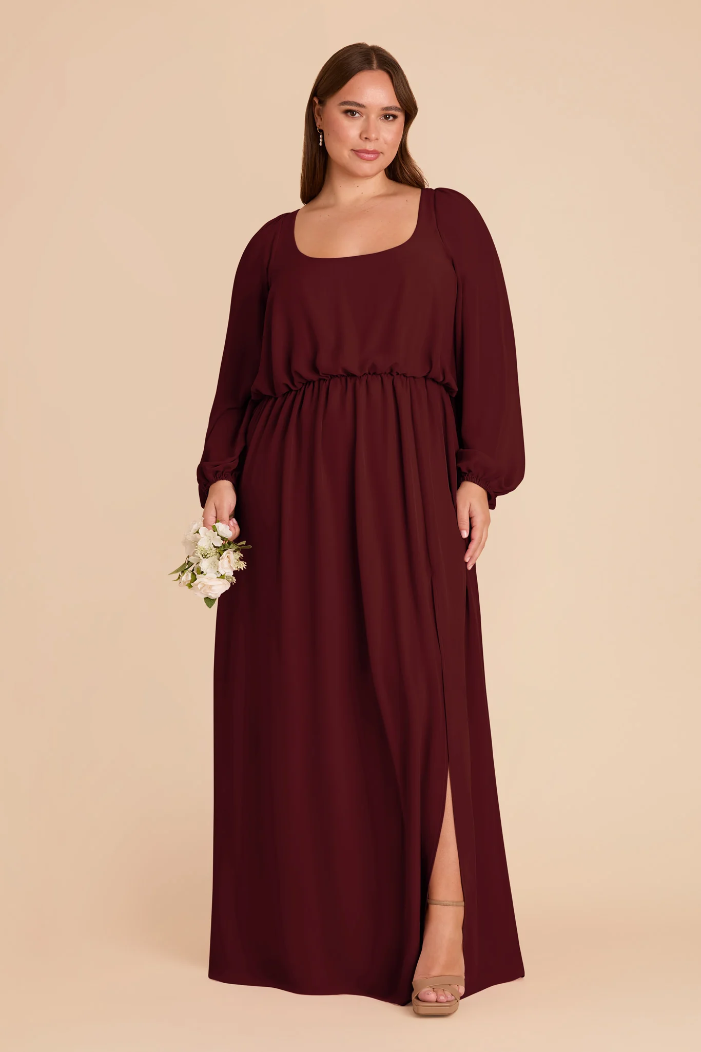 Eloise Chiffon Dress - Cabernet - Image 2