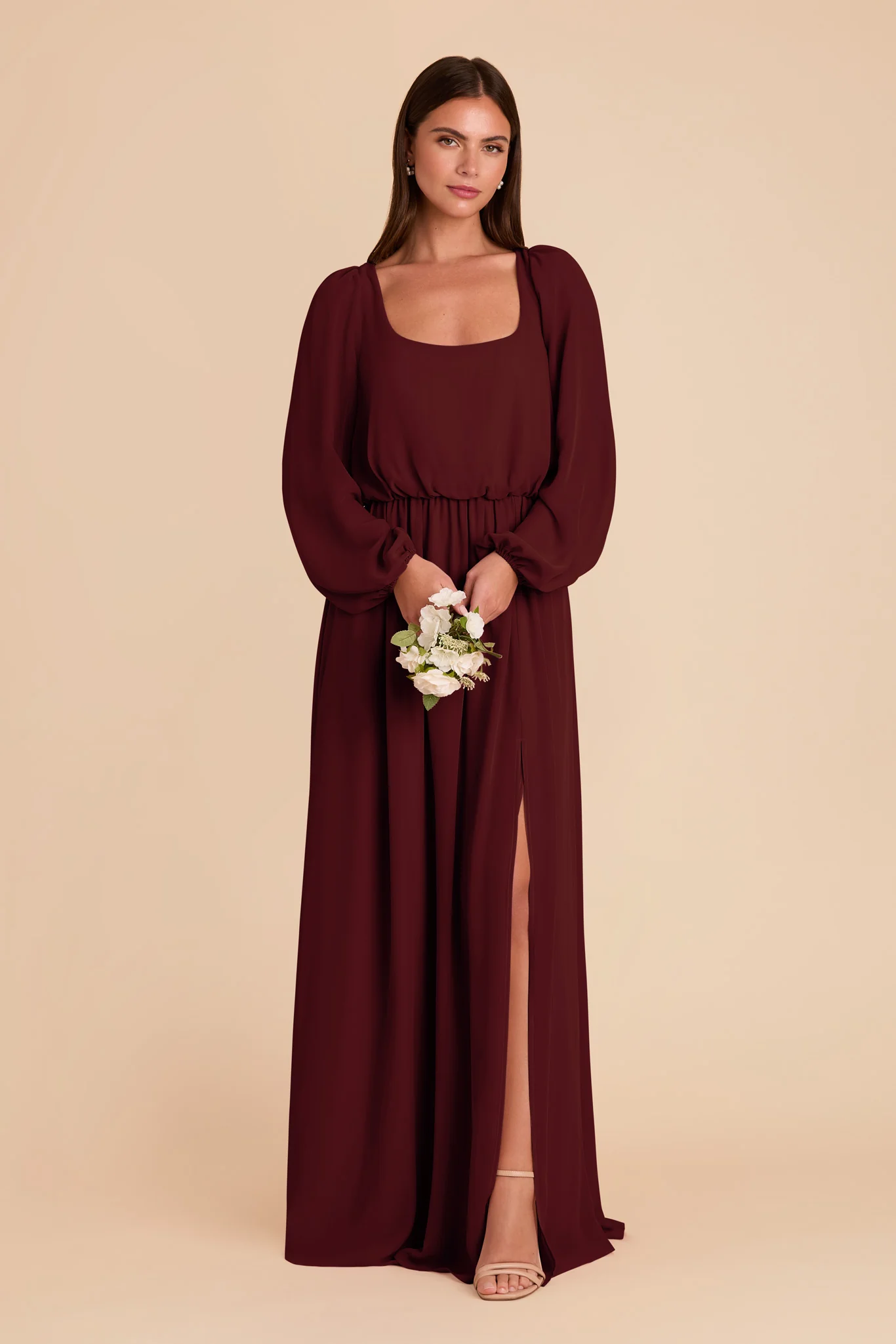 Eloise Chiffon Dress - Cabernet - Image 3