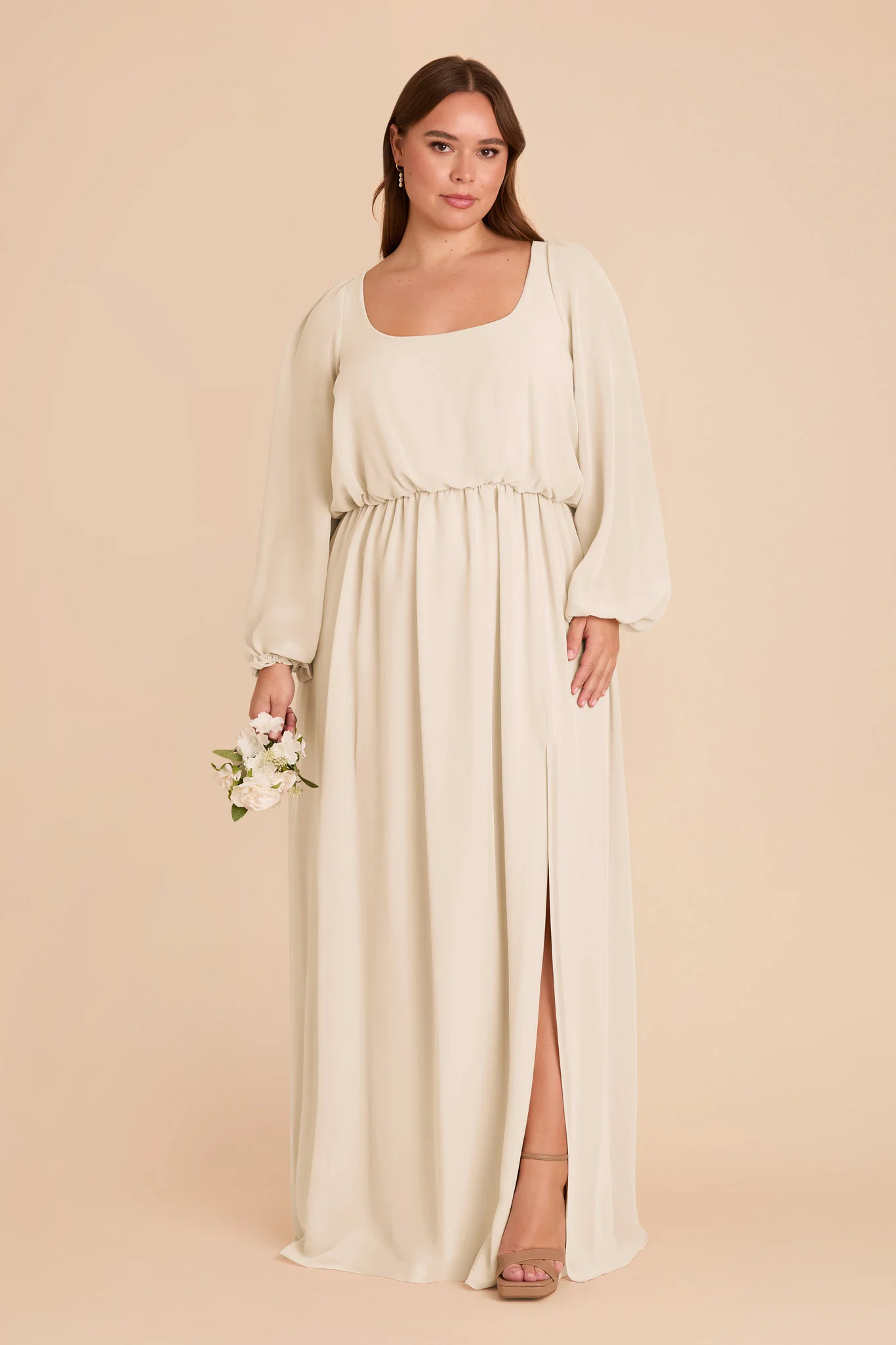 Eloise Chiffon Dress - Champagne - Image 2