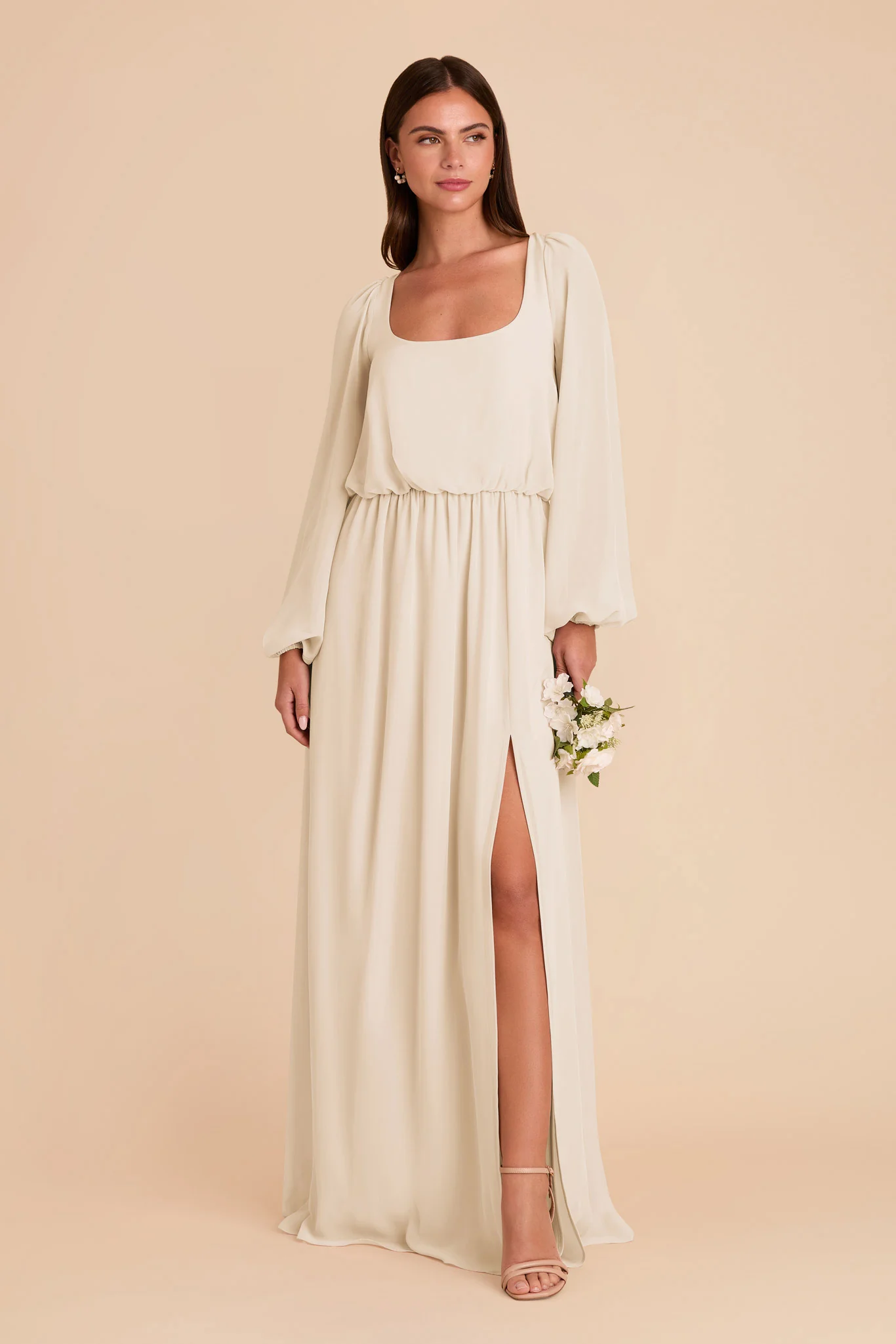 Eloise Chiffon Dress - Champagne - Image 4