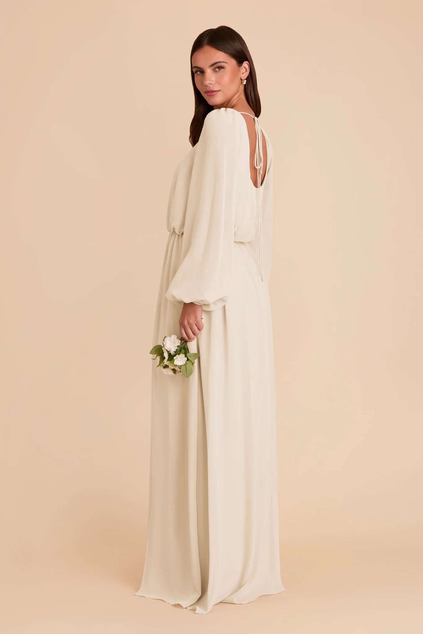Eloise Chiffon Dress - Champagne - Image 5