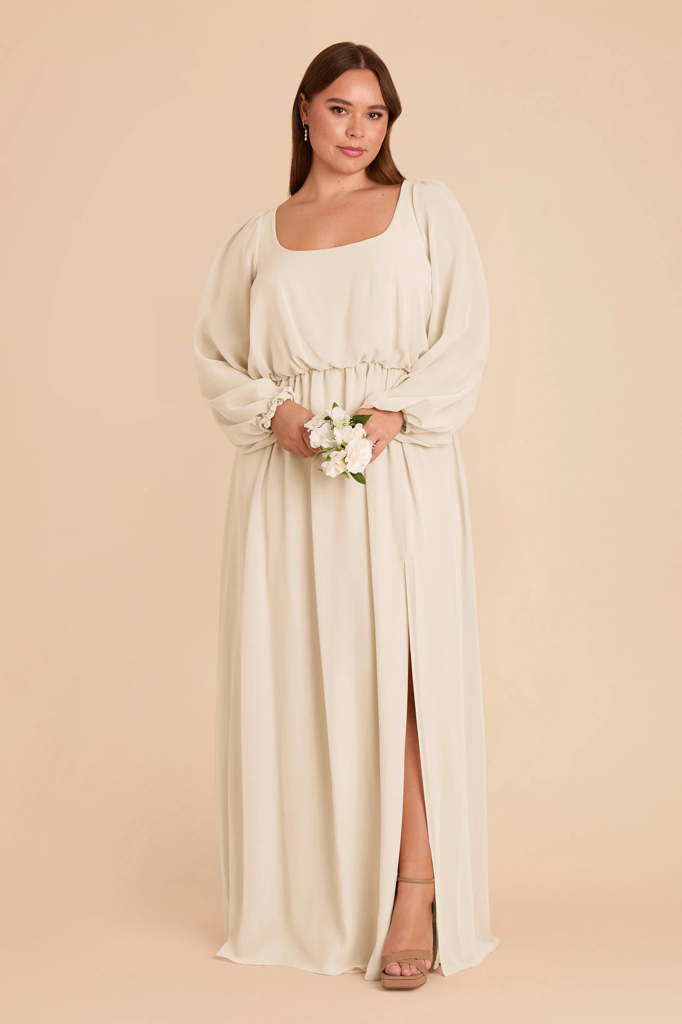 Eloise Chiffon Dress - Champagne - Image 8