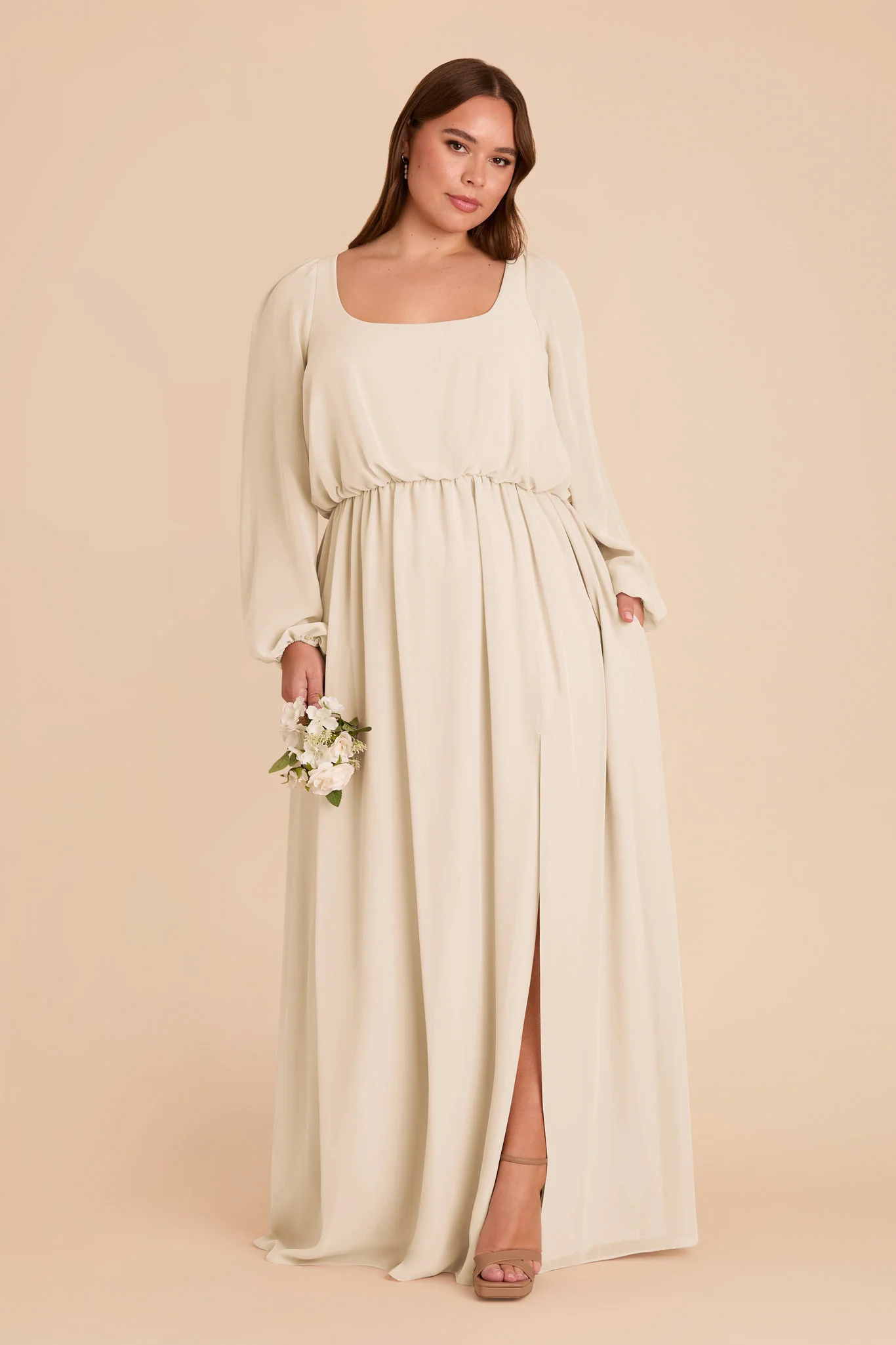 Eloise Chiffon Dress - Champagne - Image 9
