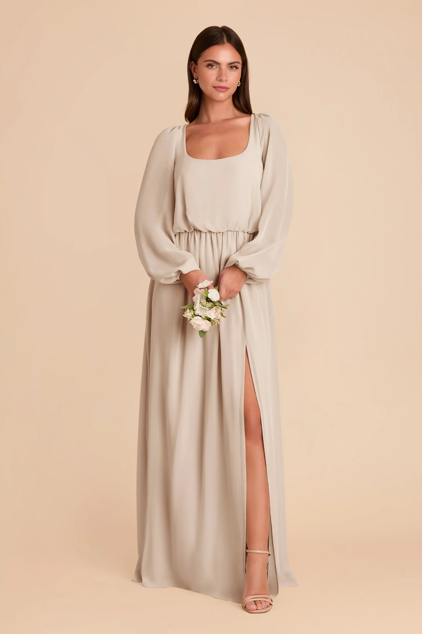 Eloise Chiffon Dress - Classic Champagne - Image 3