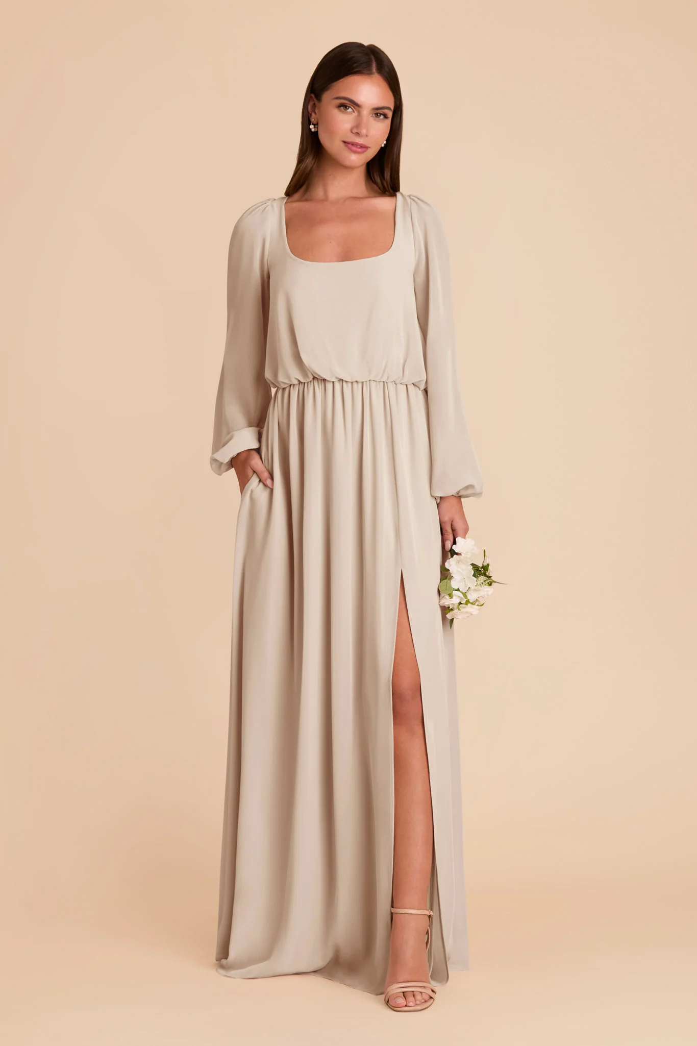 Eloise Chiffon Dress - Classic Champagne - Image 4