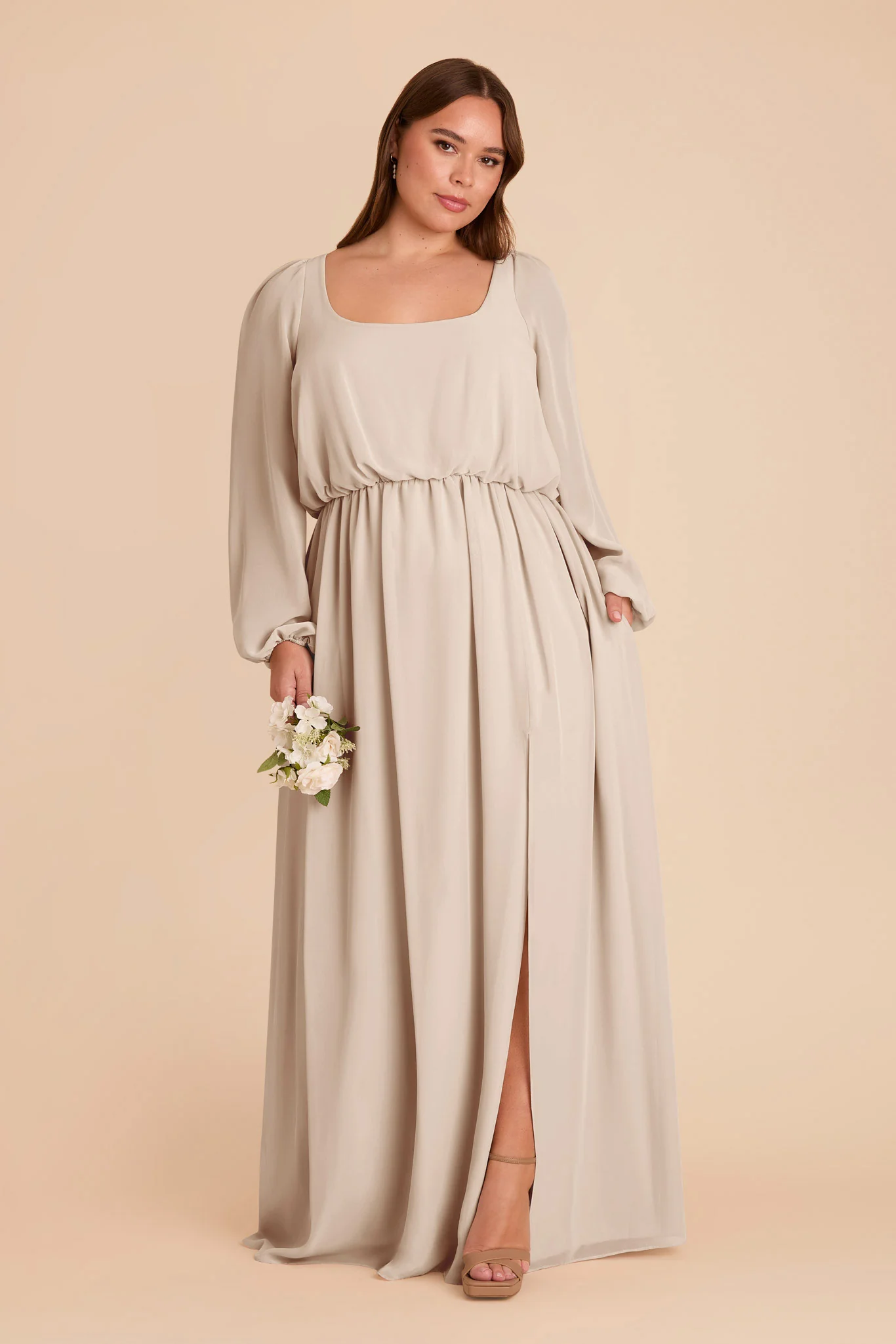 Eloise Chiffon Dress - Classic Champagne - Image 8