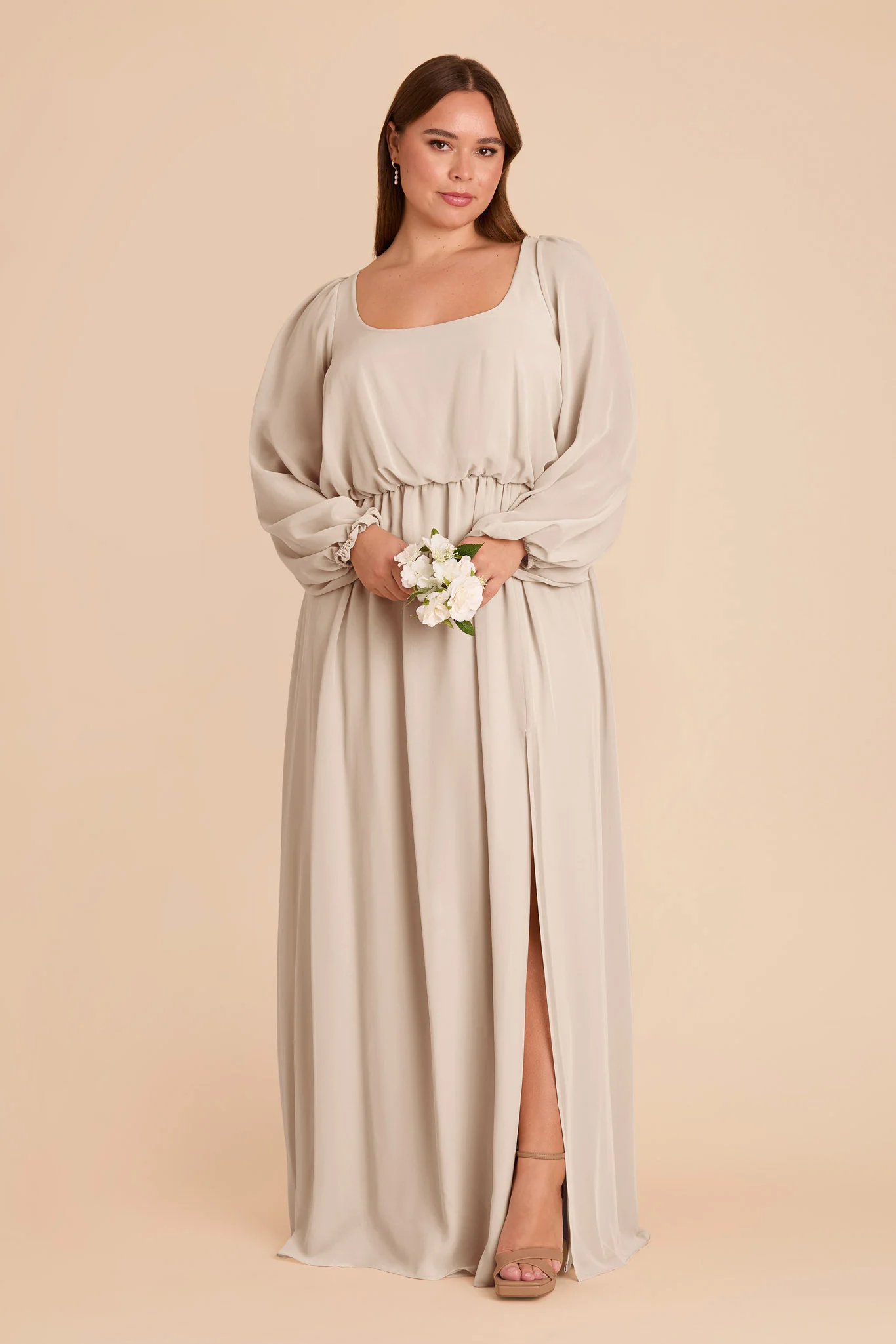 Eloise Chiffon Dress - Classic Champagne - Image 9